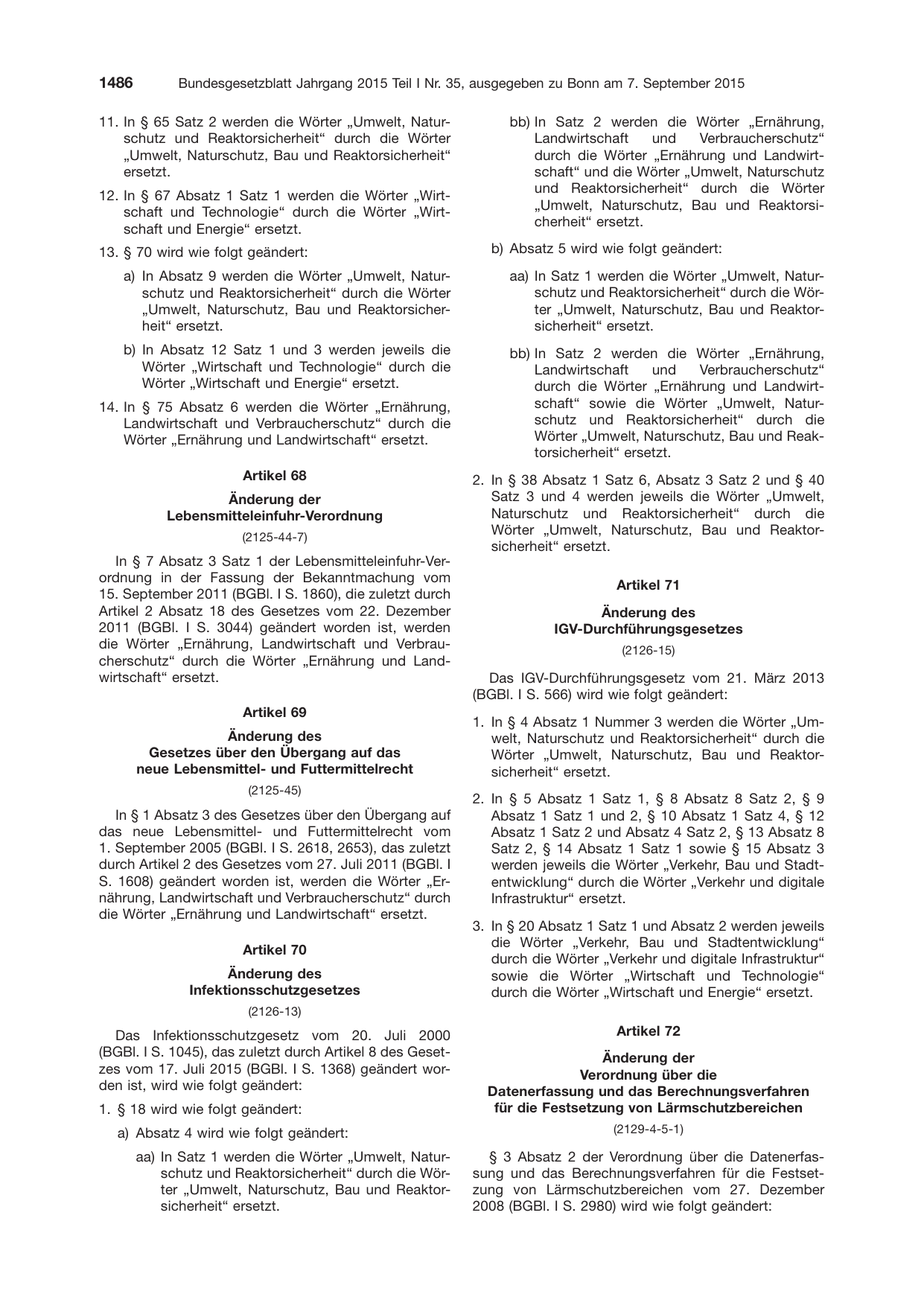 BGBl. 2015, Seite 1486 — Originalseite als Abbildung