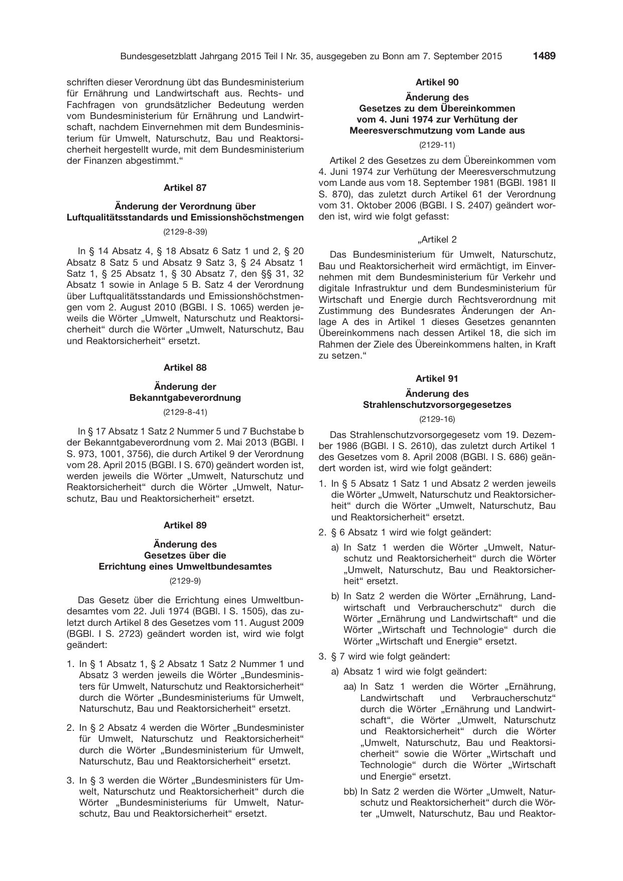 BGBl. 2015, Seite 1489 — Originalseite als Abbildung