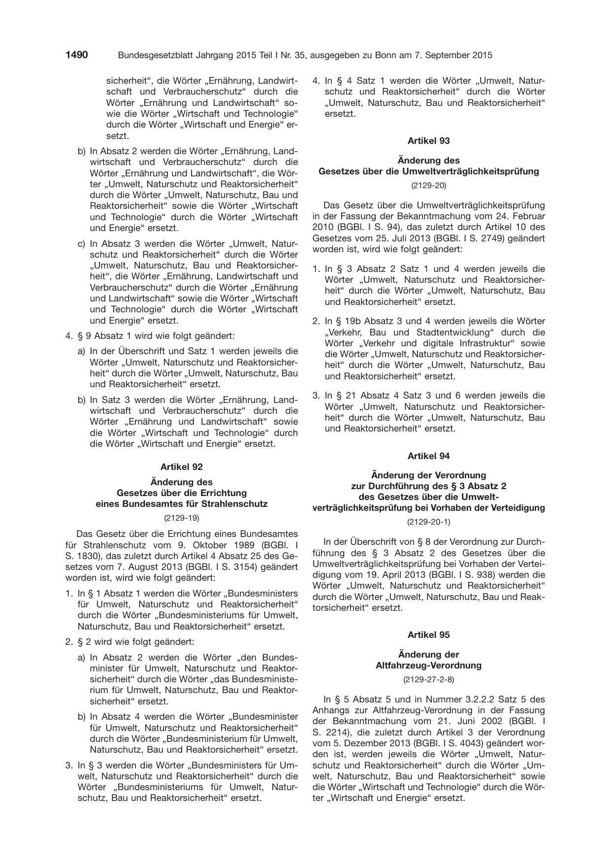 BGBl. 2015, Seite 1490 — Originalseite als Abbildung