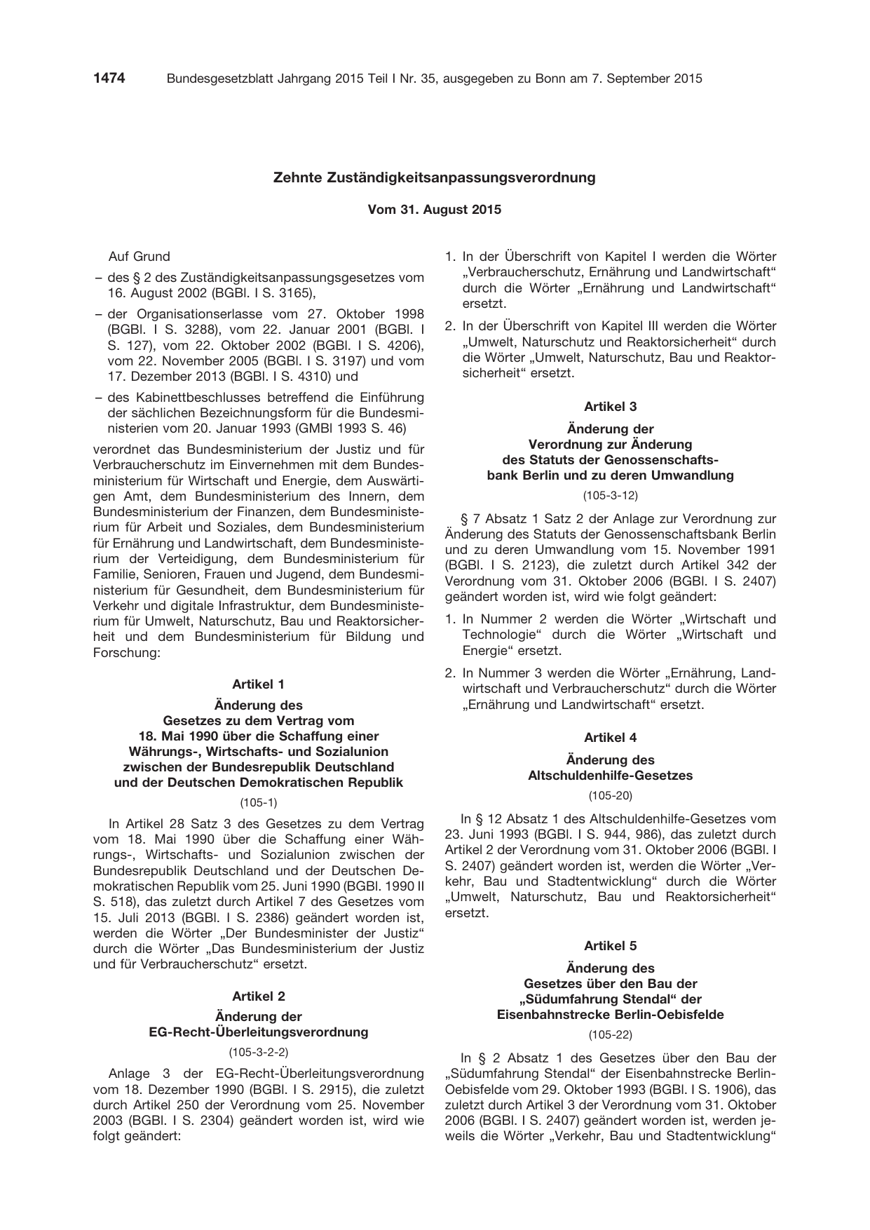 BGBl. 2015, Seite 1474 — Originalseite als Abbildung