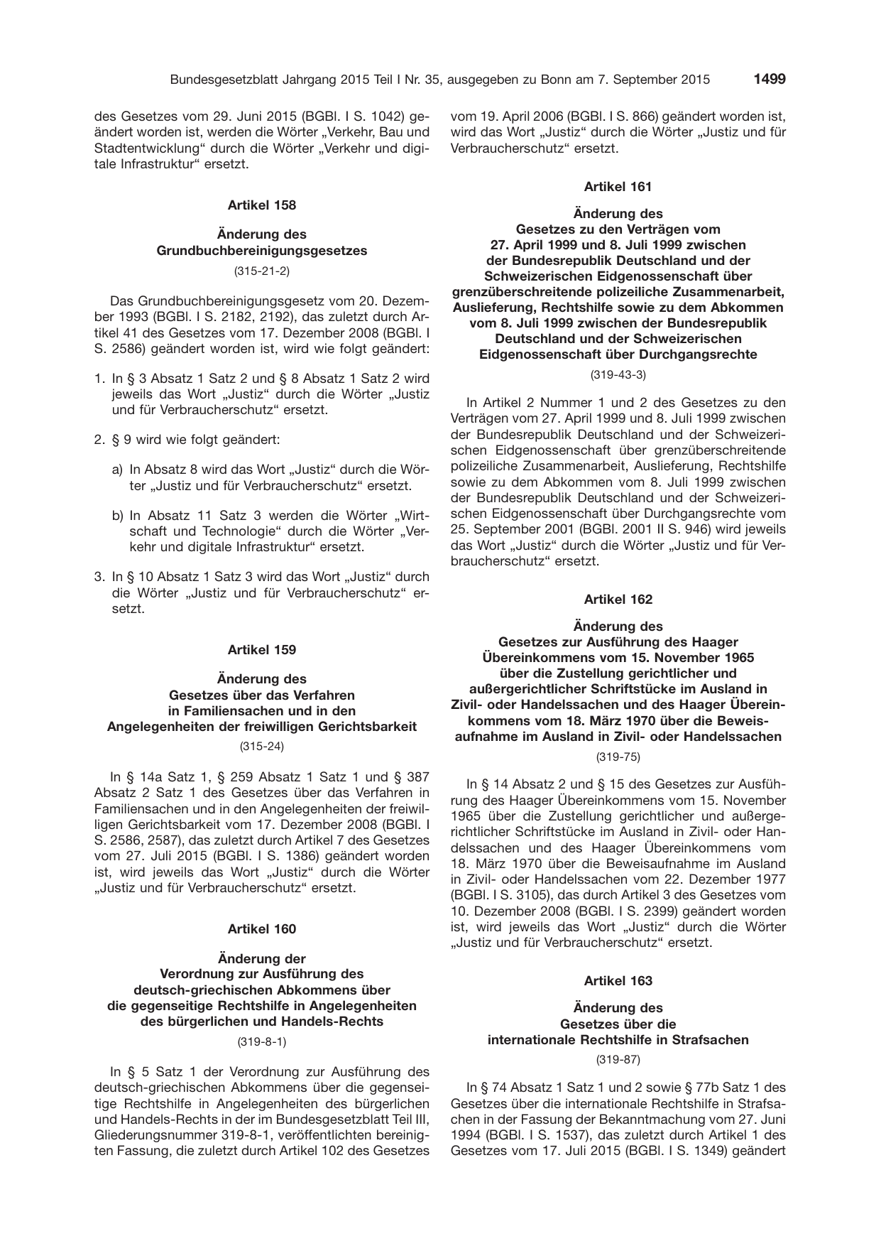 BGBl. 2015, Seite 1499 — Originalseite als Abbildung