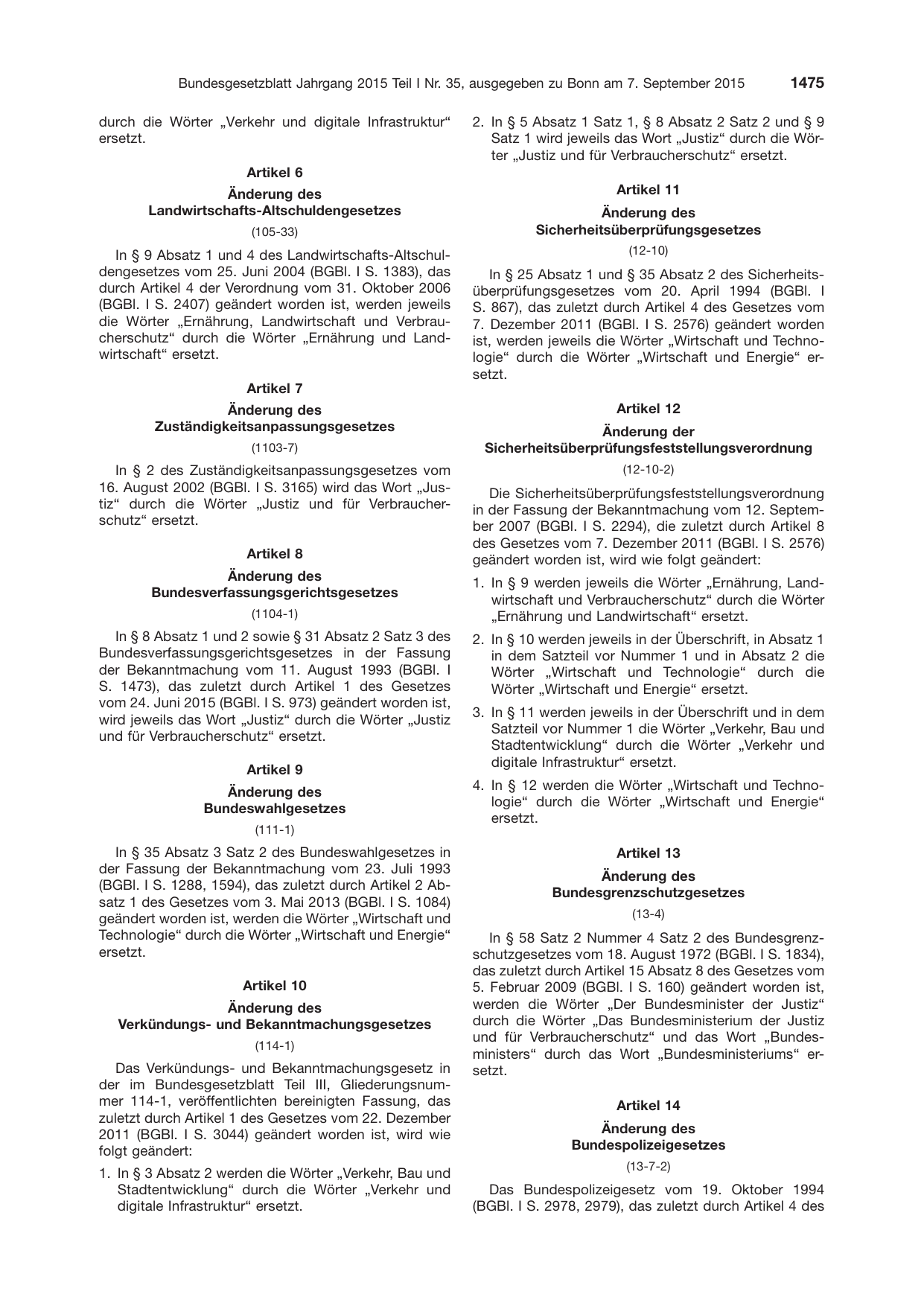 BGBl. 2015, Seite 1475 — Originalseite als Abbildung