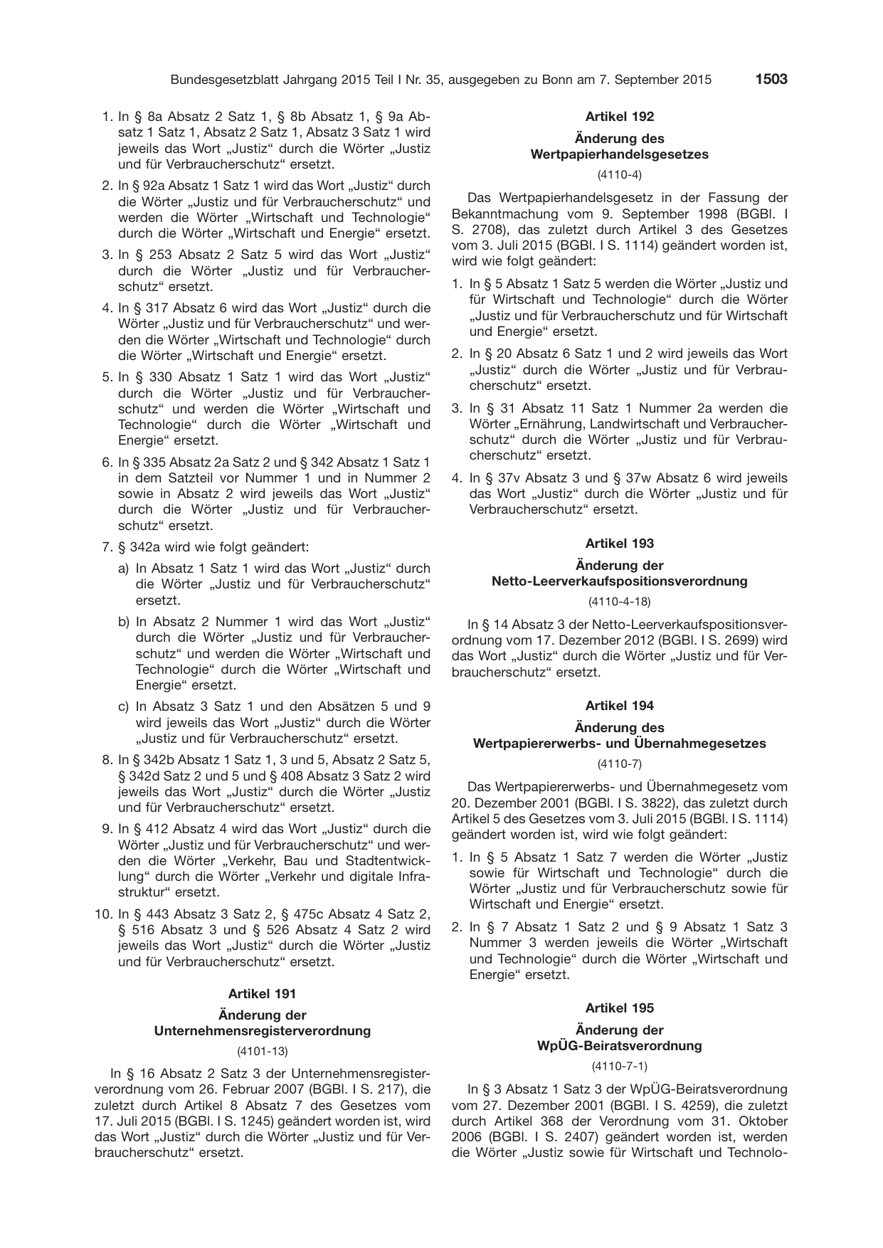 BGBl. 2015, Seite 1503 — Originalseite als Abbildung