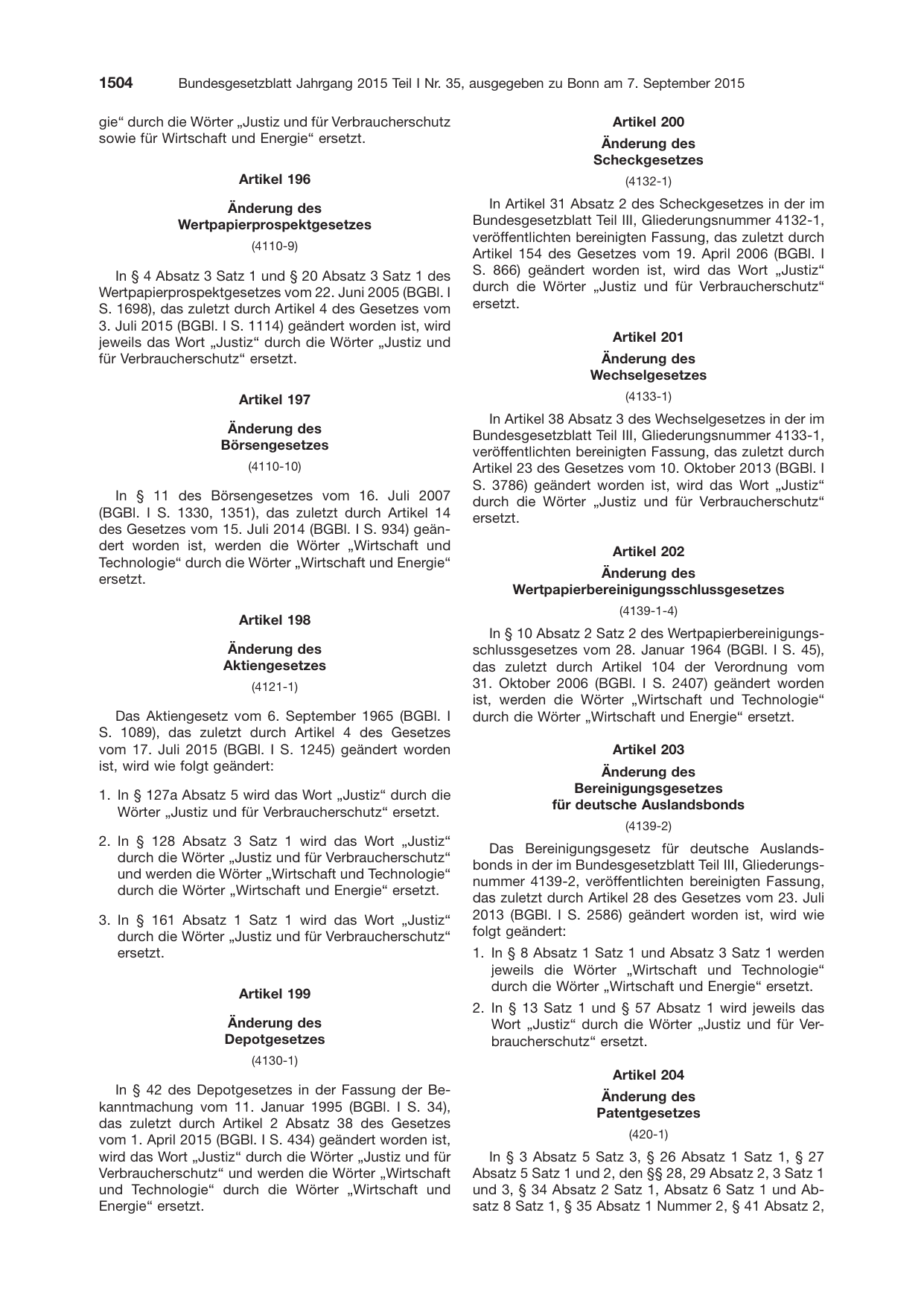 BGBl. 2015, Seite 1504 — Originalseite als Abbildung