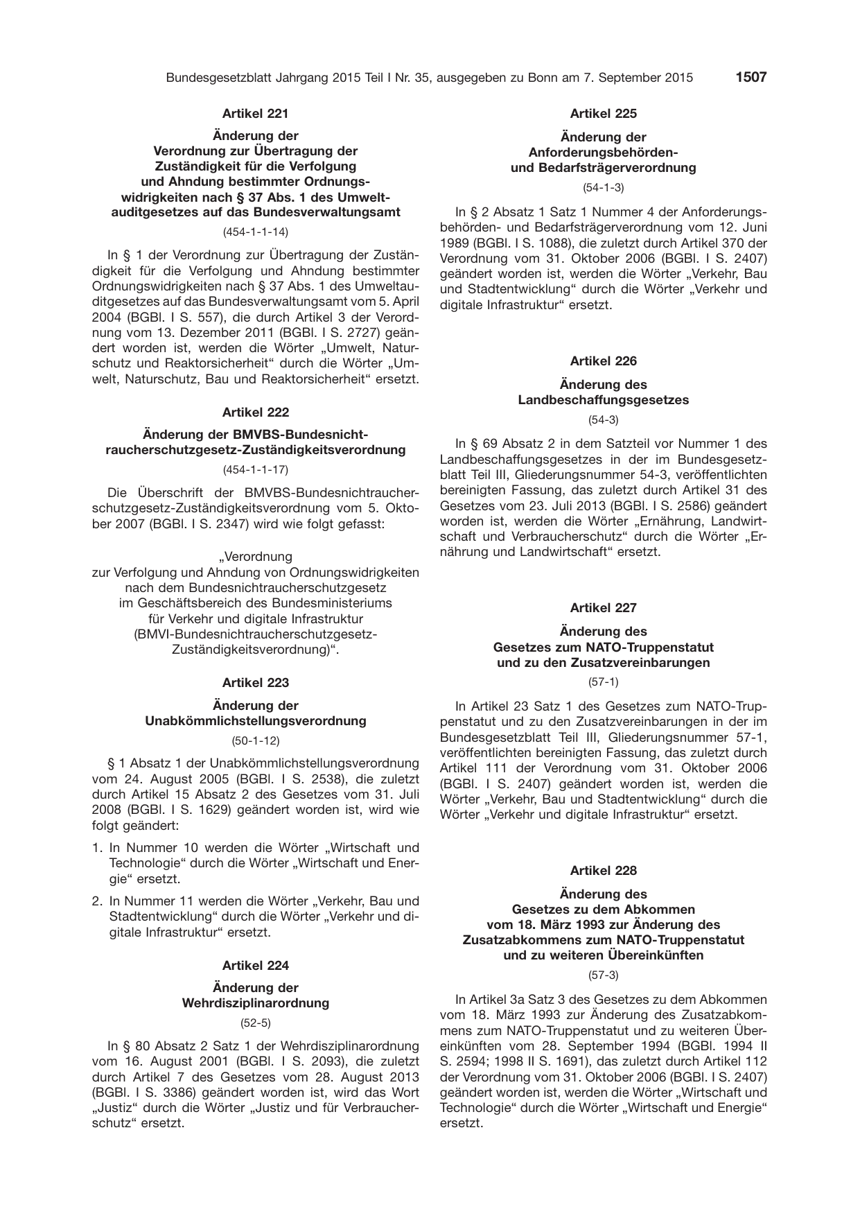 BGBl. 2015, Seite 1507 — Originalseite als Abbildung