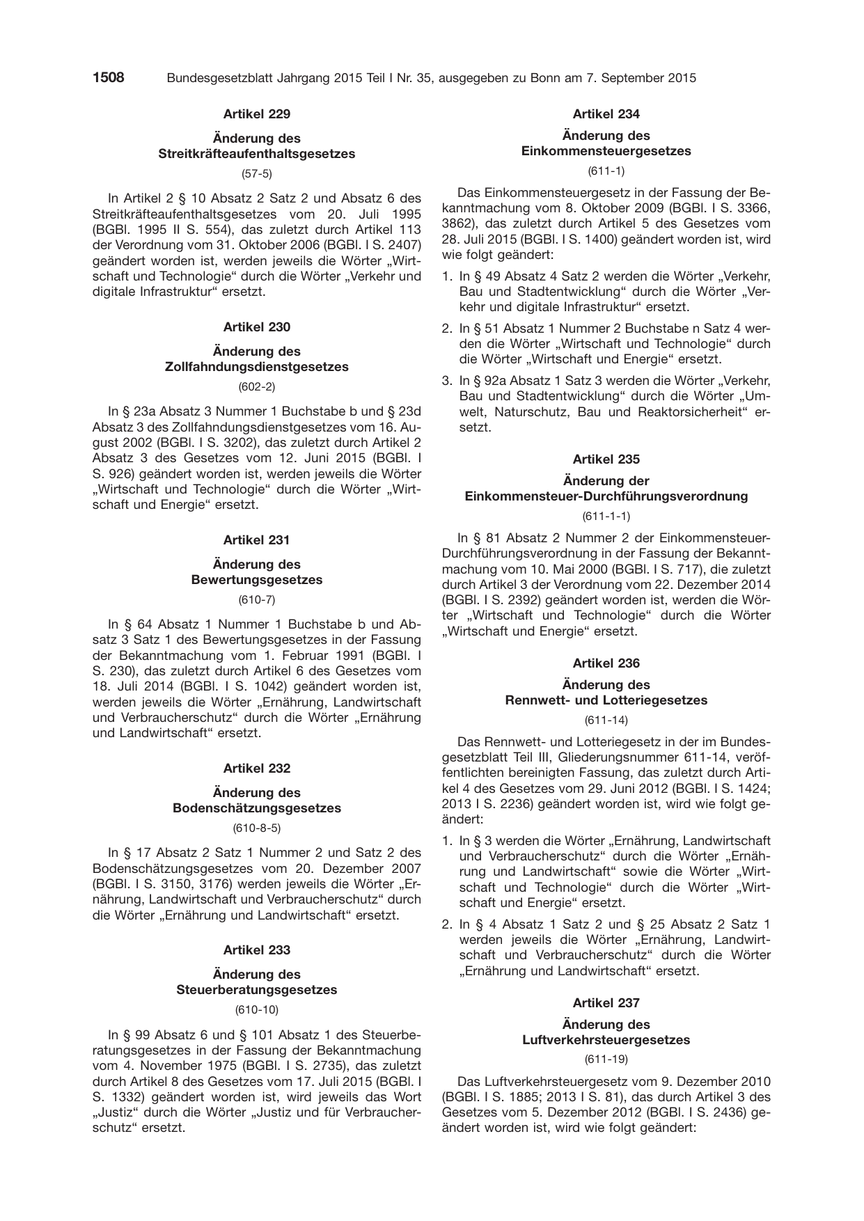 BGBl. 2015, Seite 1508 — Originalseite als Abbildung