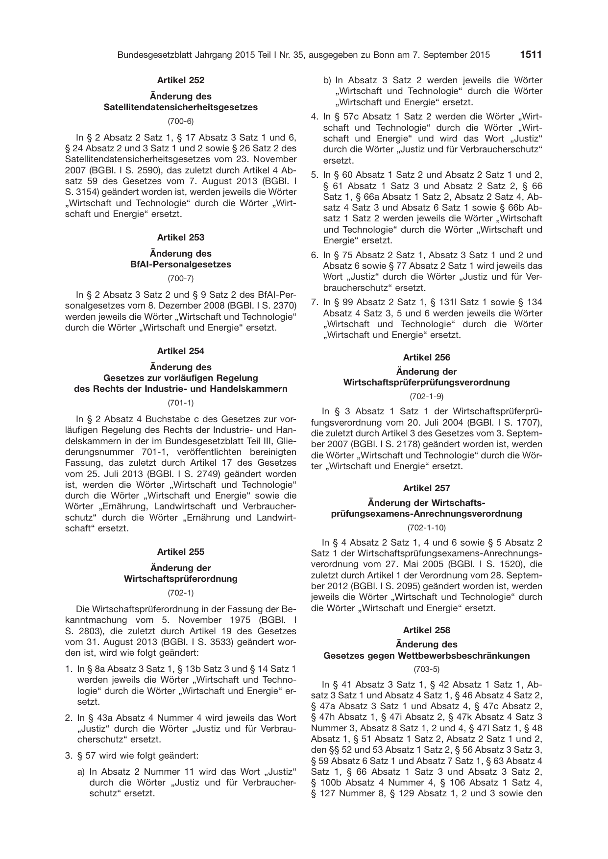 BGBl. 2015, Seite 1511 — Originalseite als Abbildung