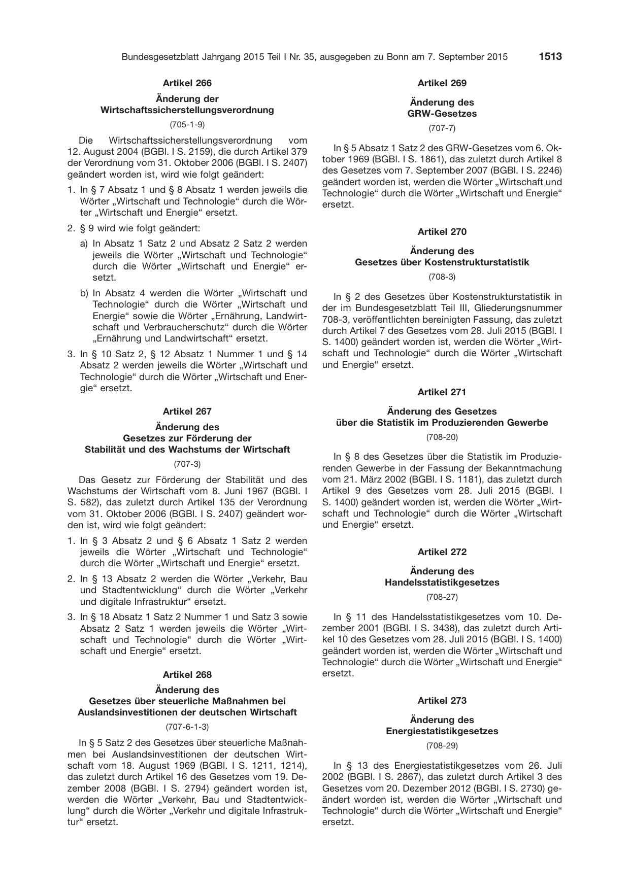 BGBl. 2015, Seite 1513 — Originalseite als Abbildung