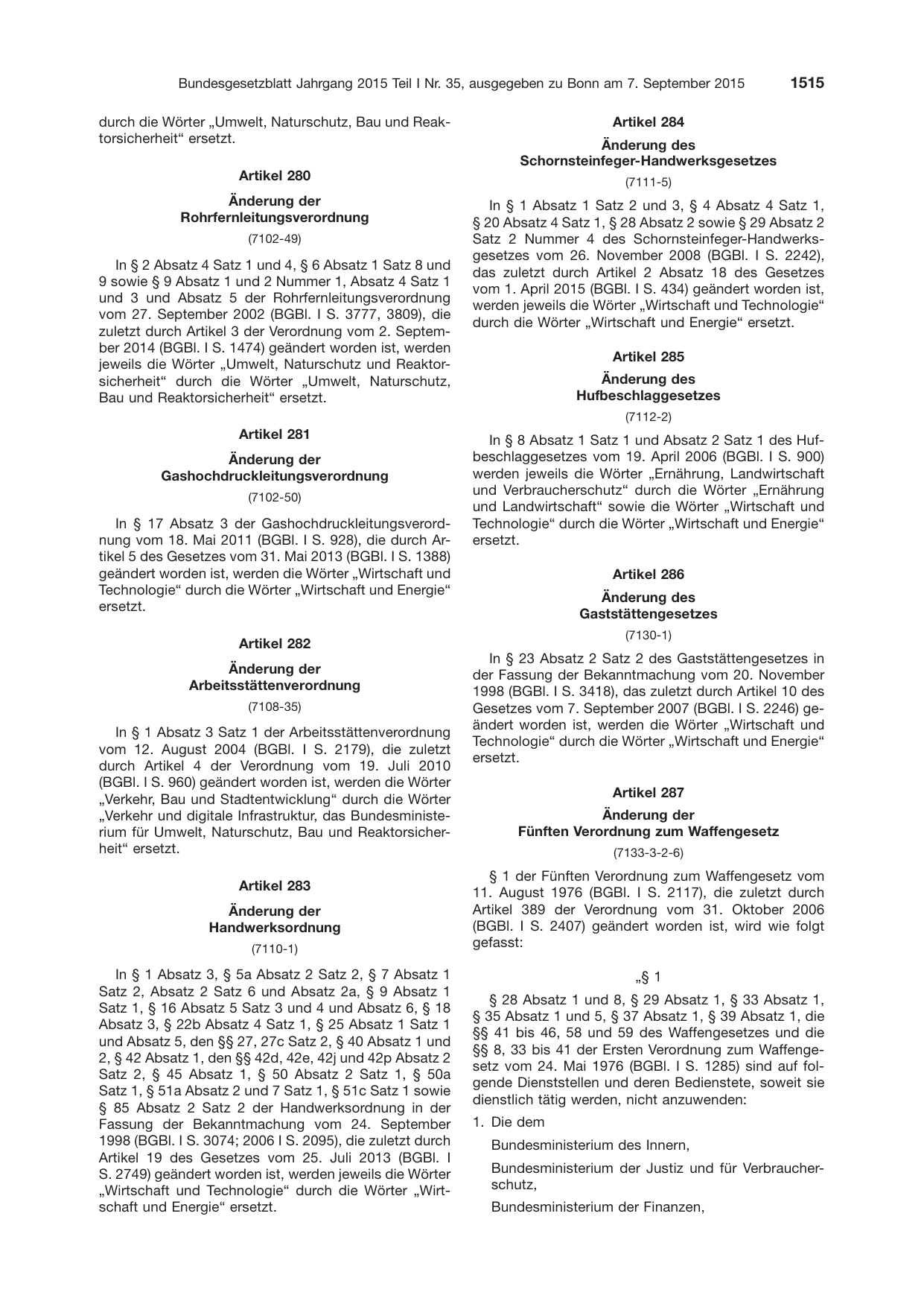BGBl. 2015, Seite 1515 — Originalseite als Abbildung
