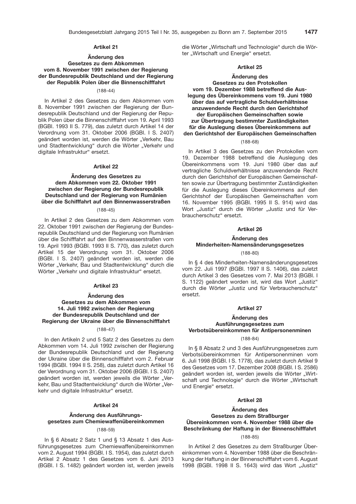 BGBl. 2015, Seite 1477 — Originalseite als Abbildung