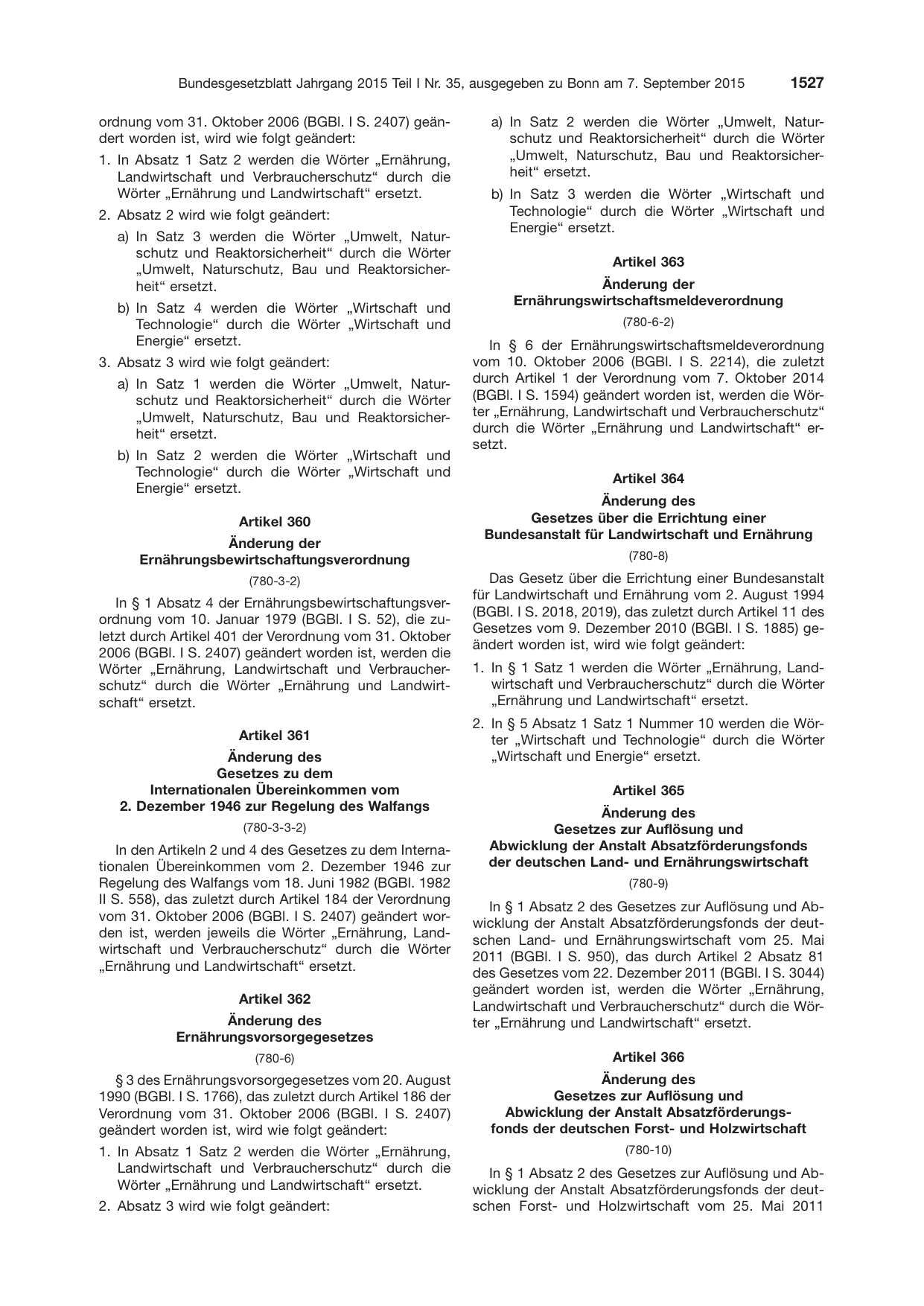 BGBl. 2015, Seite 1527 — Originalseite als Abbildung