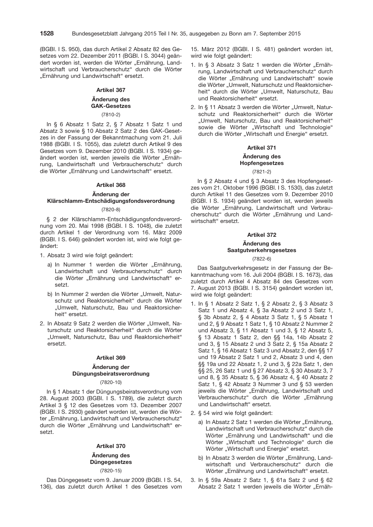 BGBl. 2015, Seite 1528 — Originalseite als Abbildung