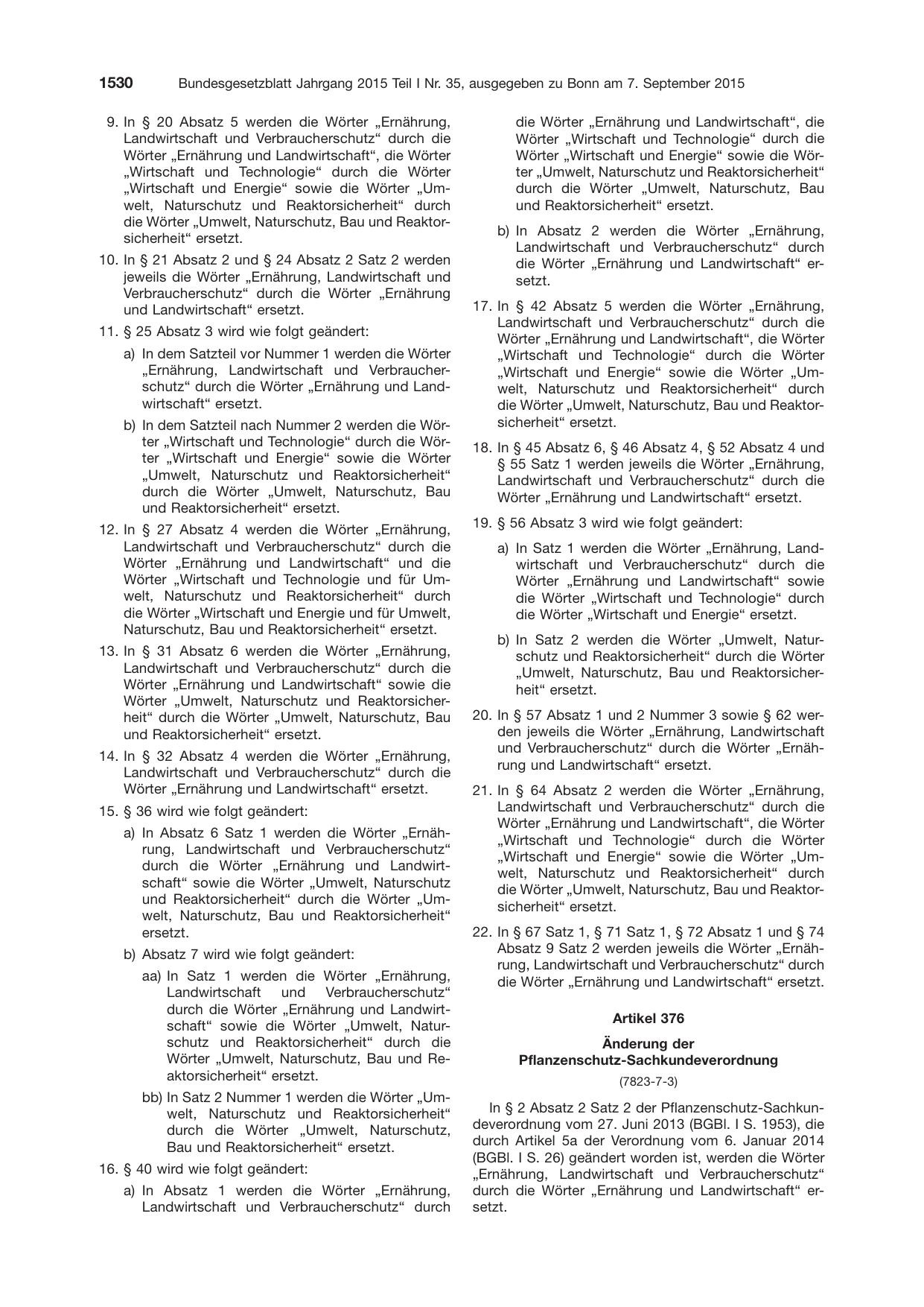 BGBl. 2015, Seite 1530 — Originalseite als Abbildung