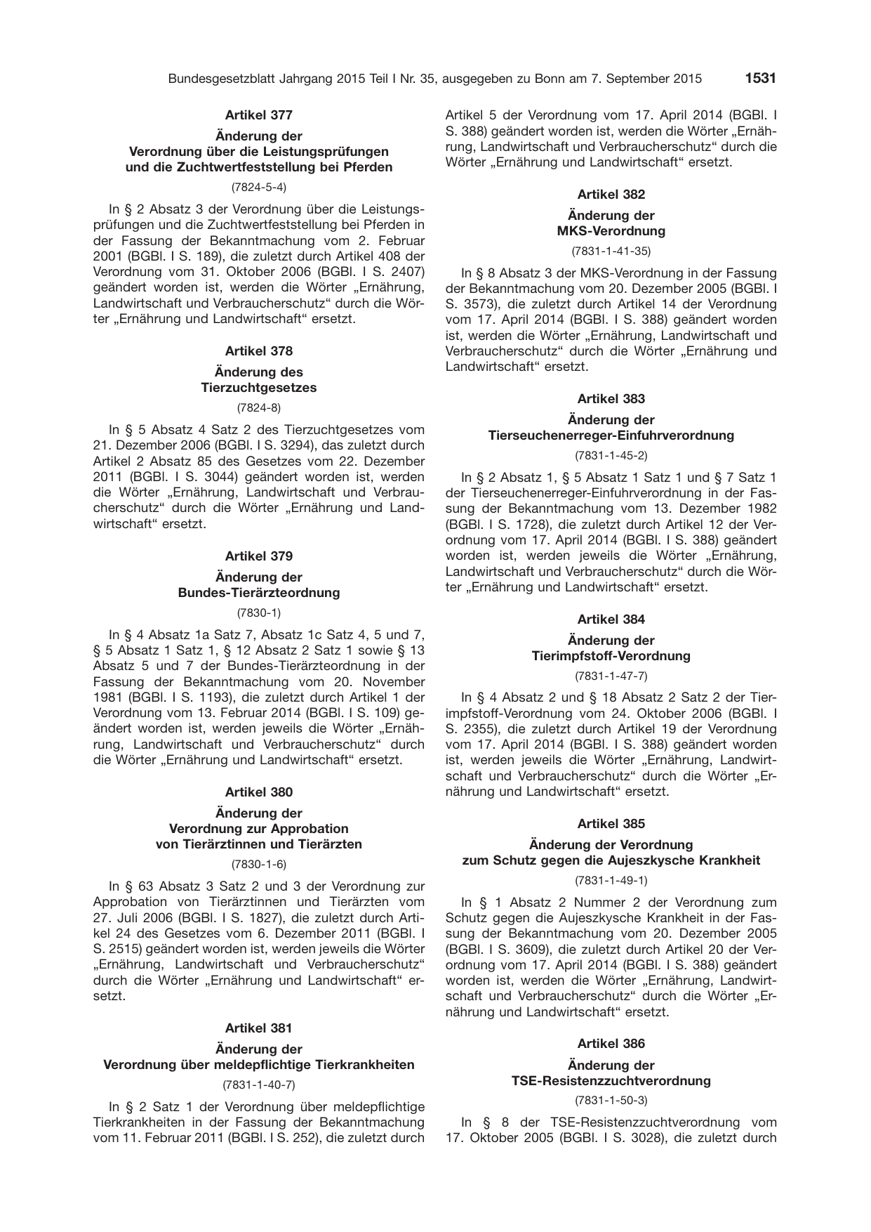 BGBl. 2015, Seite 1531 — Originalseite als Abbildung