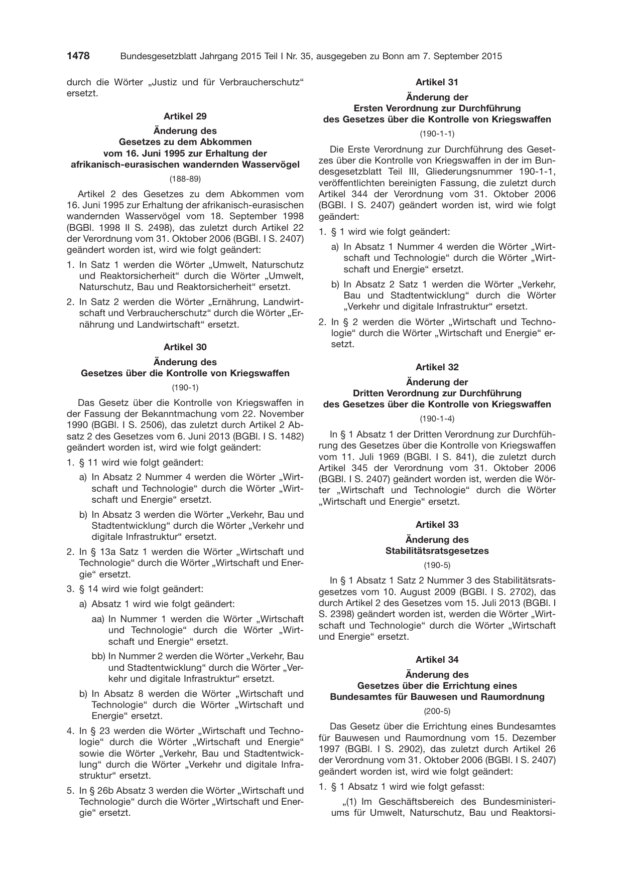 BGBl. 2015, Seite 1478 — Originalseite als Abbildung
