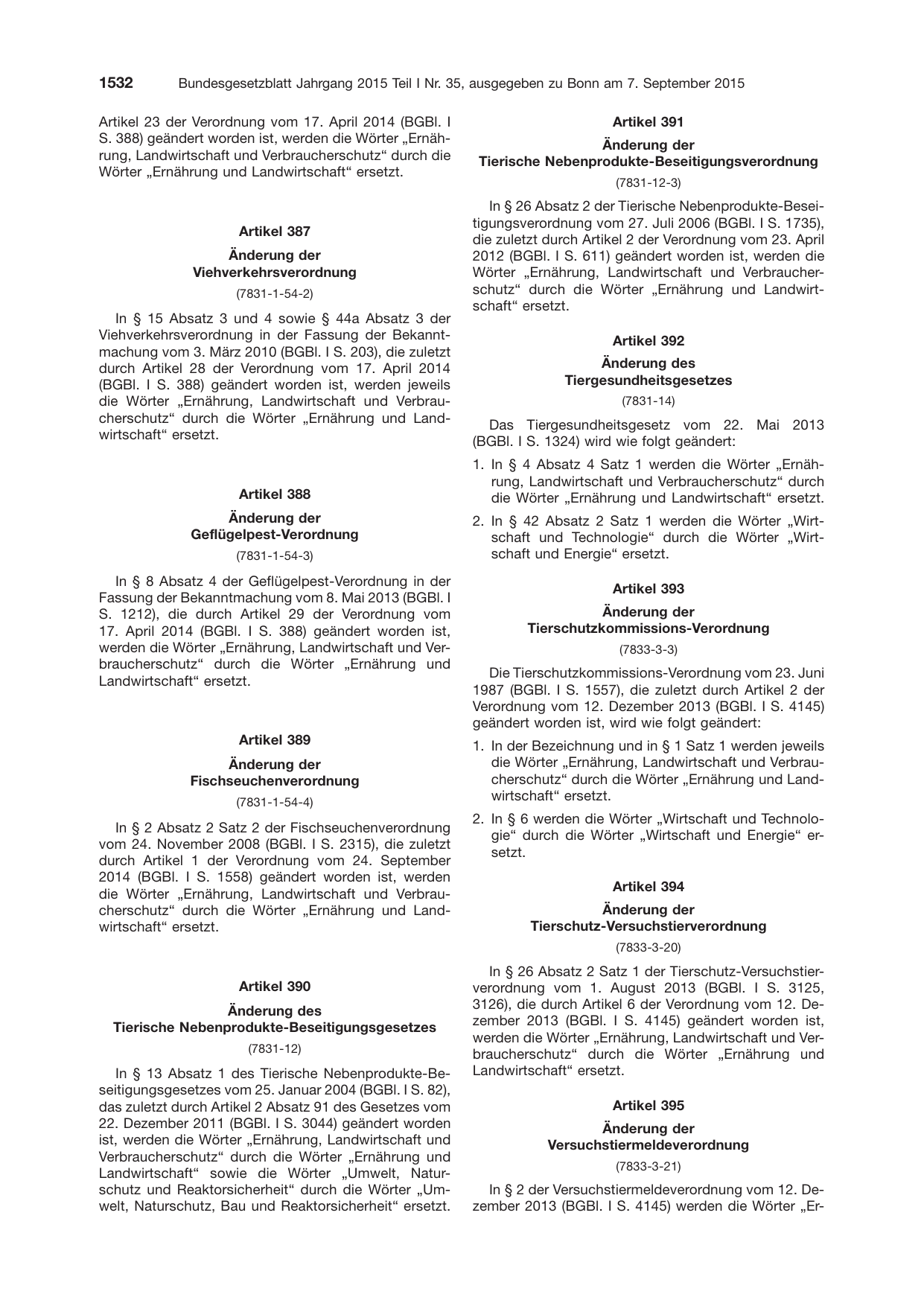 BGBl. 2015, Seite 1532 — Originalseite als Abbildung