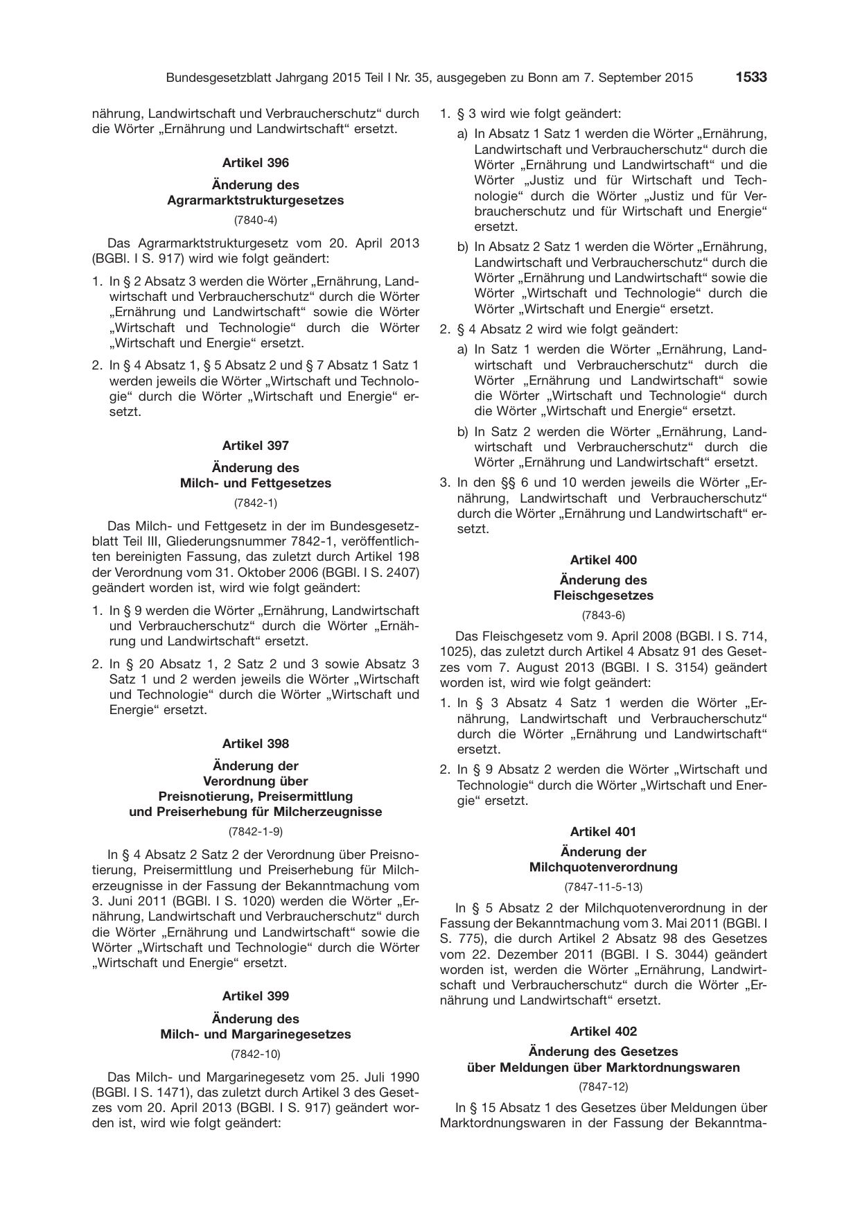 BGBl. 2015, Seite 1533 — Originalseite als Abbildung