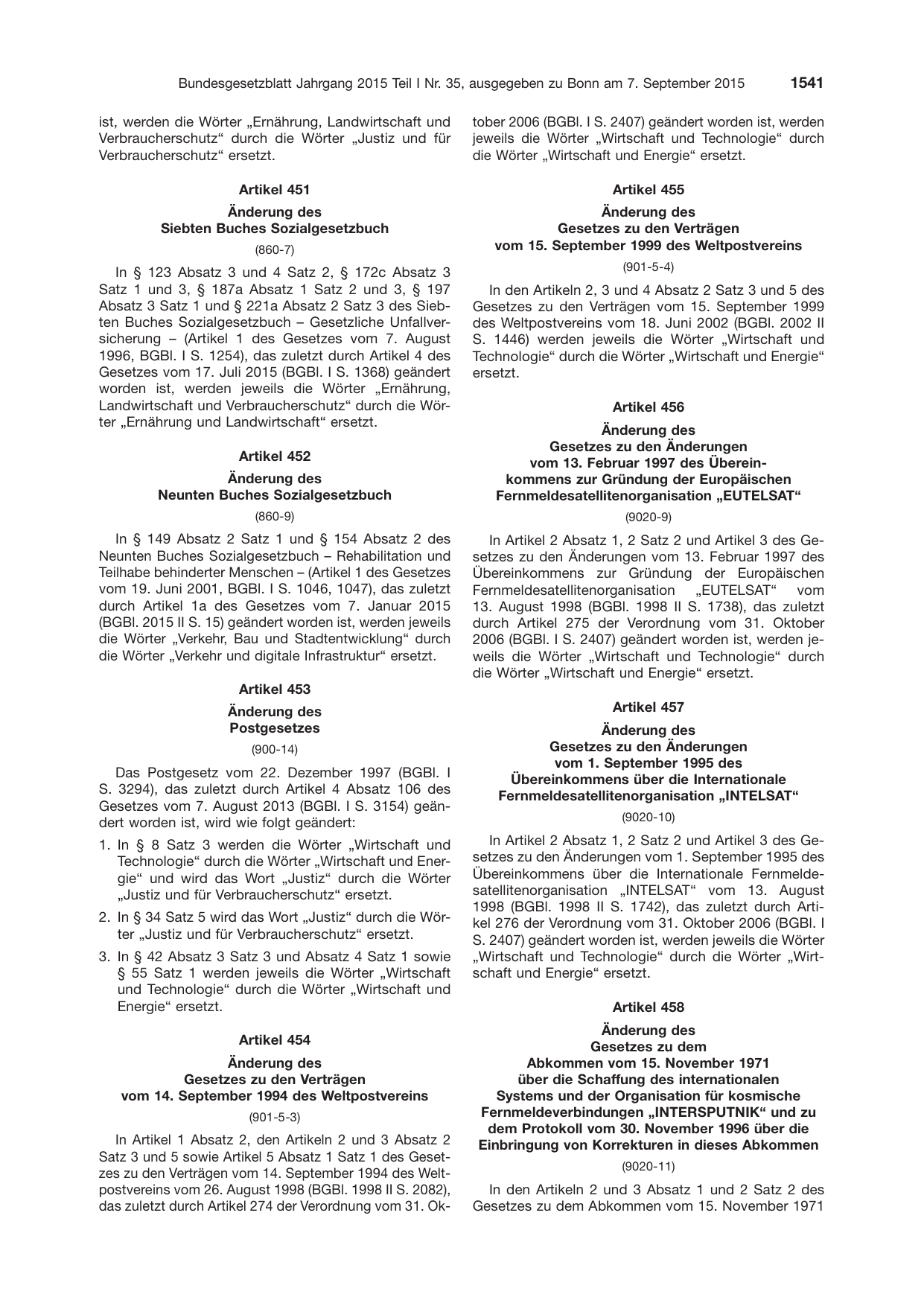 BGBl. 2015, Seite 1541 — Originalseite als Abbildung