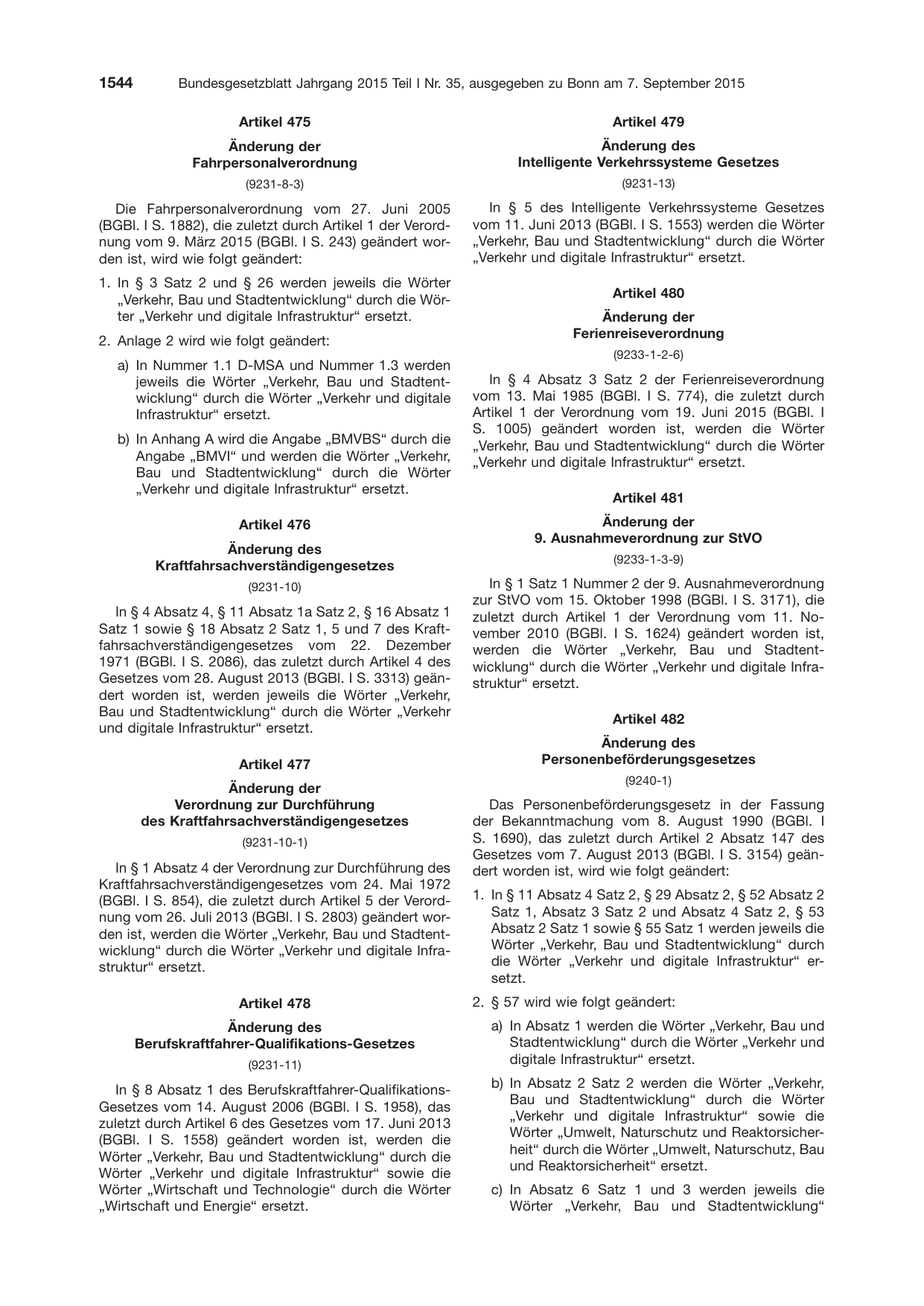 BGBl. 2015, Seite 1544 — Originalseite als Abbildung