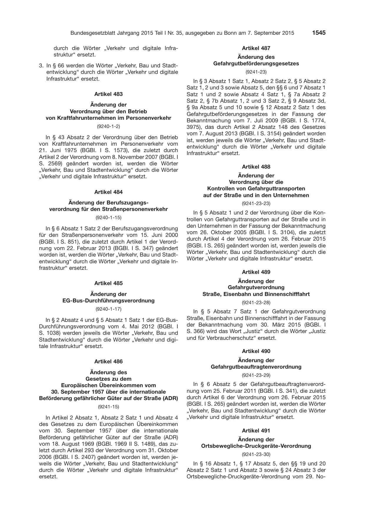 BGBl. 2015, Seite 1545 — Originalseite als Abbildung