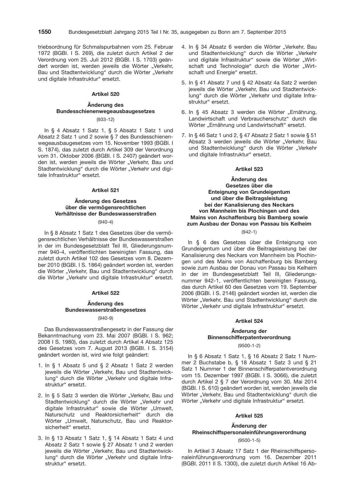 BGBl. 2015, Seite 1550 — Originalseite als Abbildung
