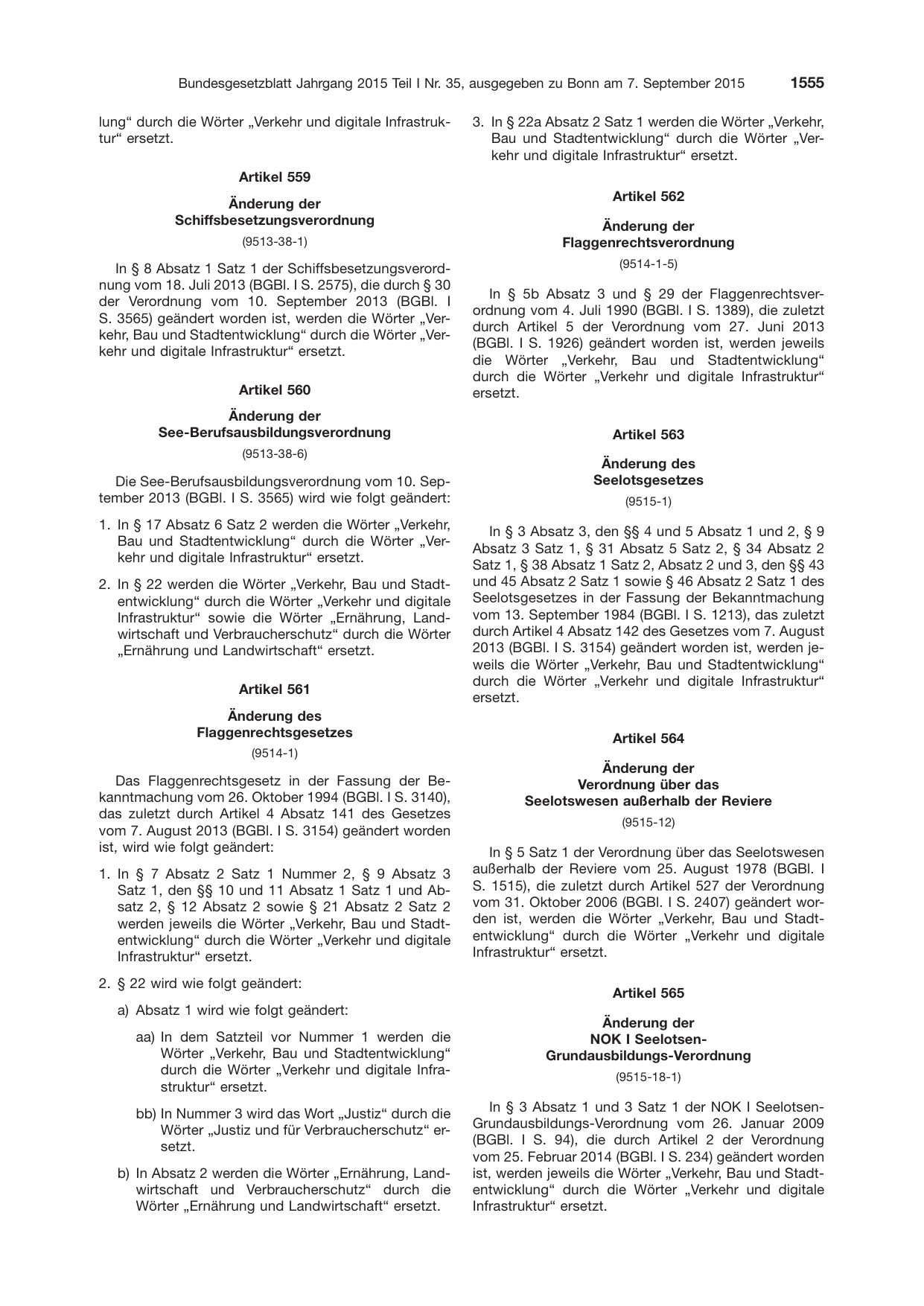 BGBl. 2015, Seite 1555 — Originalseite als Abbildung