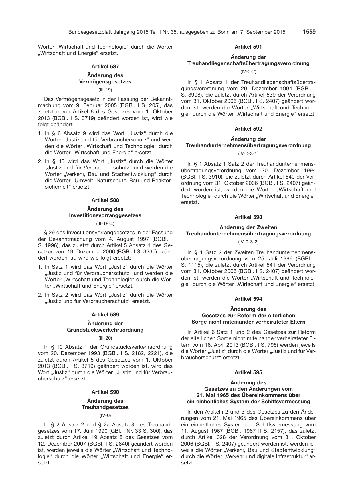 BGBl. 2015, Seite 1559 — Originalseite als Abbildung