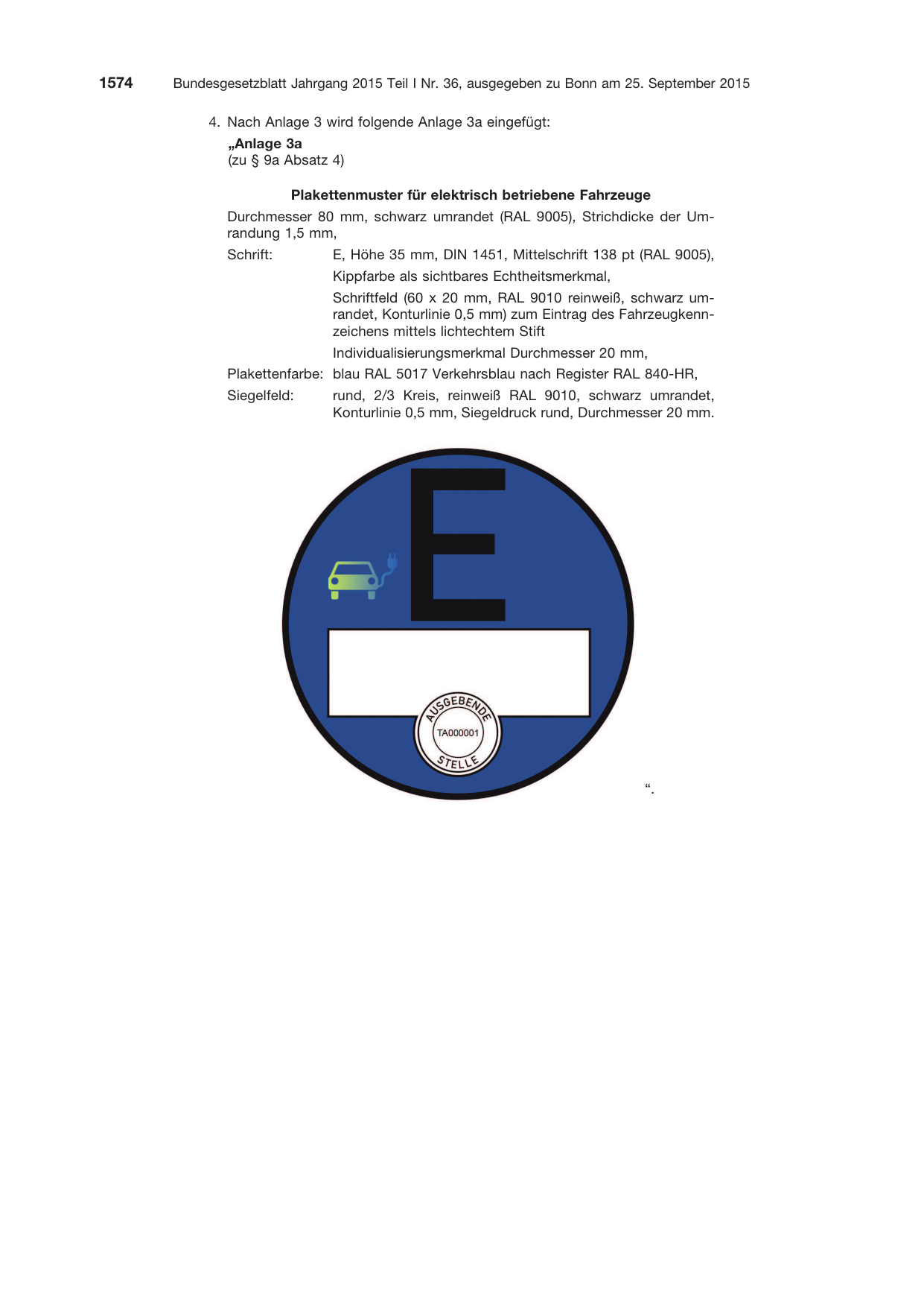 BGBl. 2015, Seite 1574 — Originalseite als Abbildung