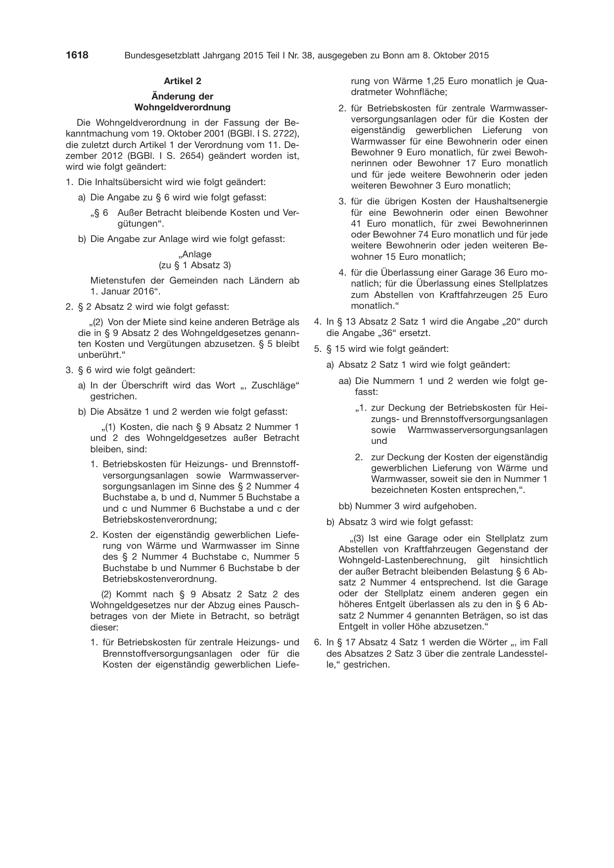 BGBl. 2015, Seite 1618 — Originalseite als Abbildung