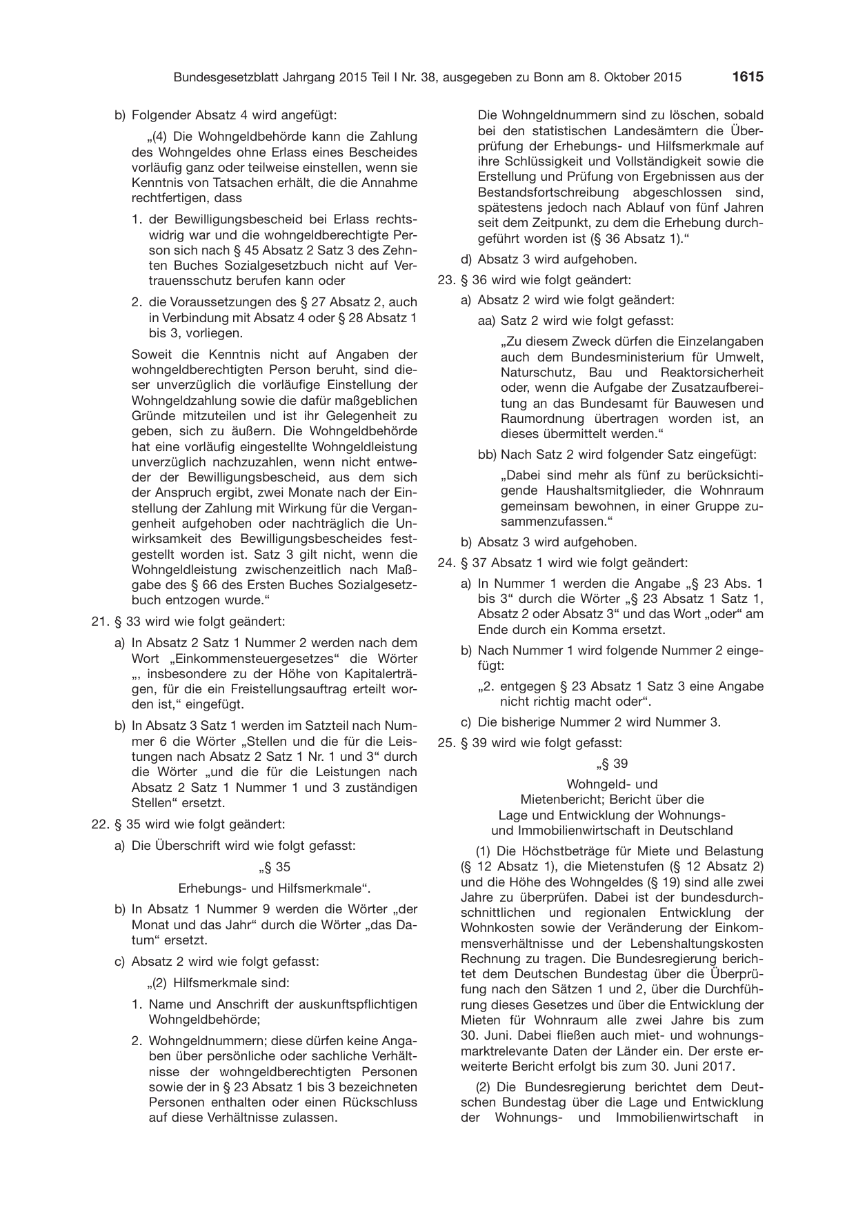 BGBl. 2015, Seite 1615 — Originalseite als Abbildung