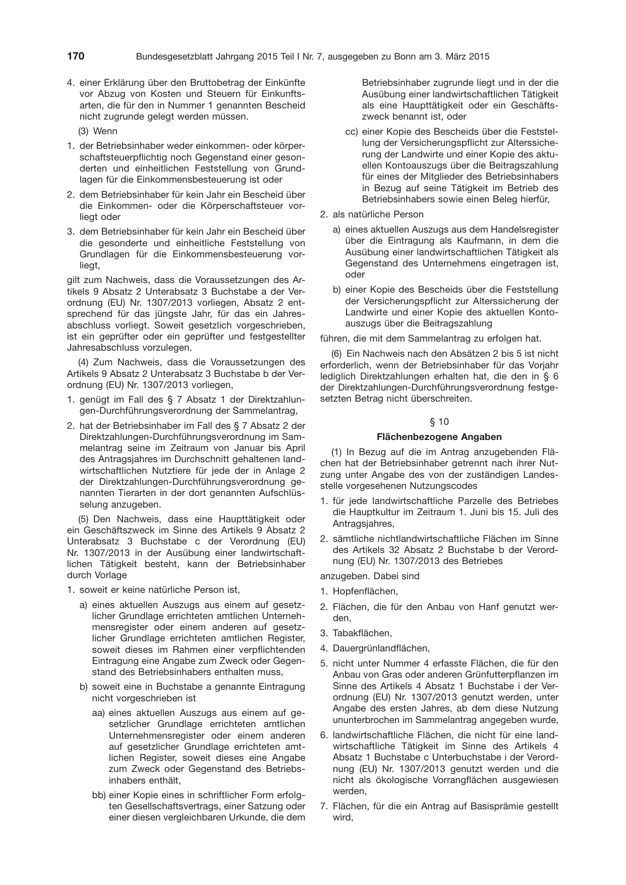 BGBl. 2015, Seite 170 — Originalseite als Abbildung