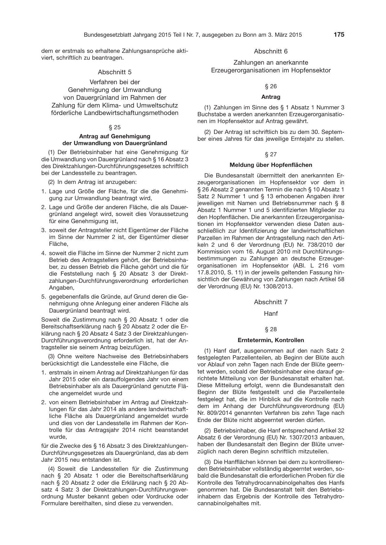 BGBl. 2015, Seite 175 — Originalseite als Abbildung