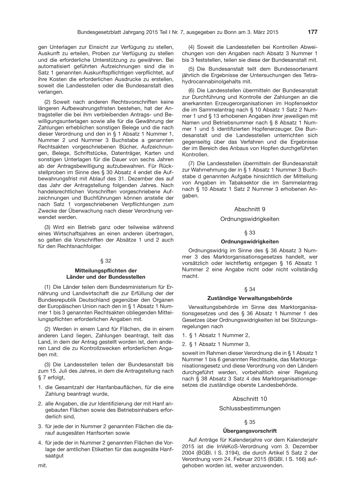 BGBl. 2015, Seite 177 — Originalseite als Abbildung