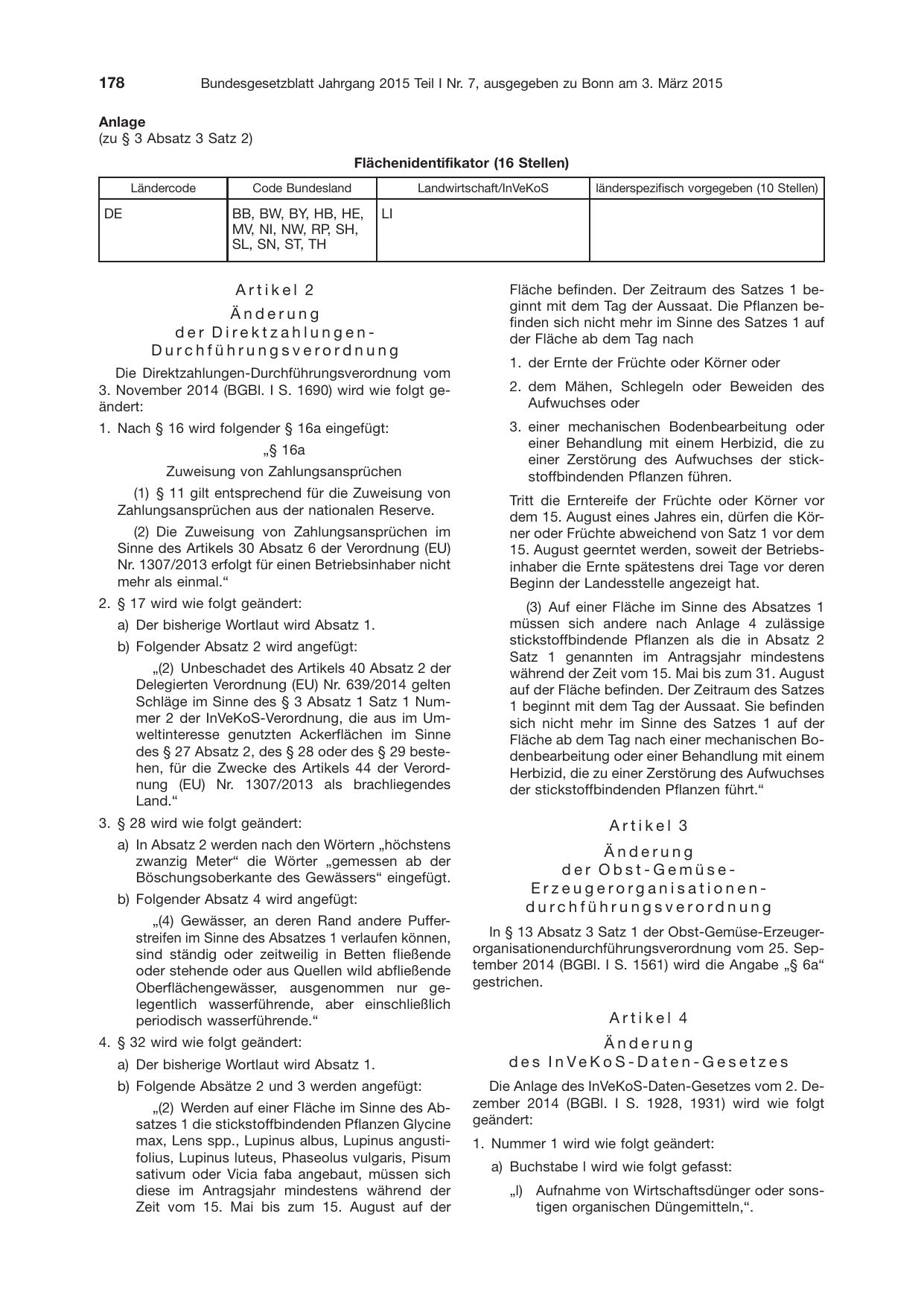 BGBl. 2015, Seite 178 — Originalseite als Abbildung