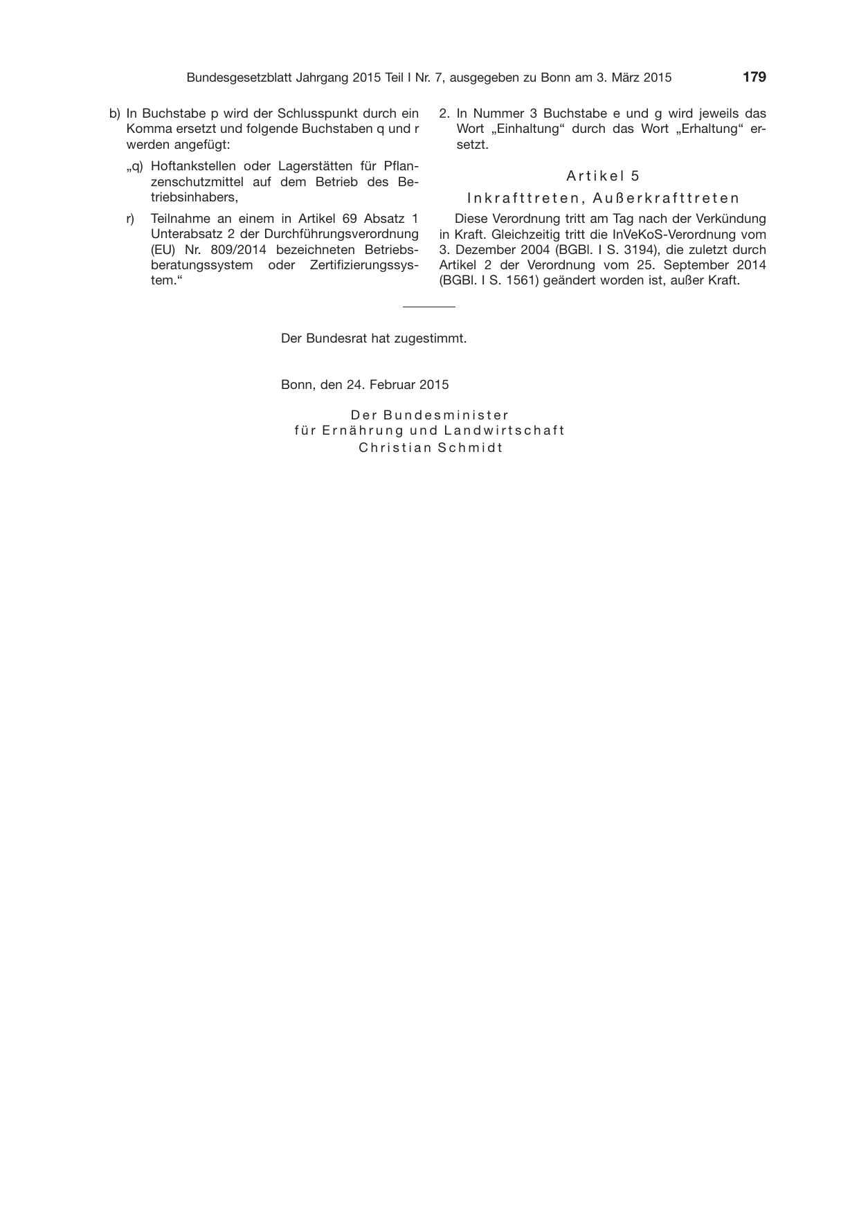 BGBl. 2015, Seite 179 — Originalseite als Abbildung