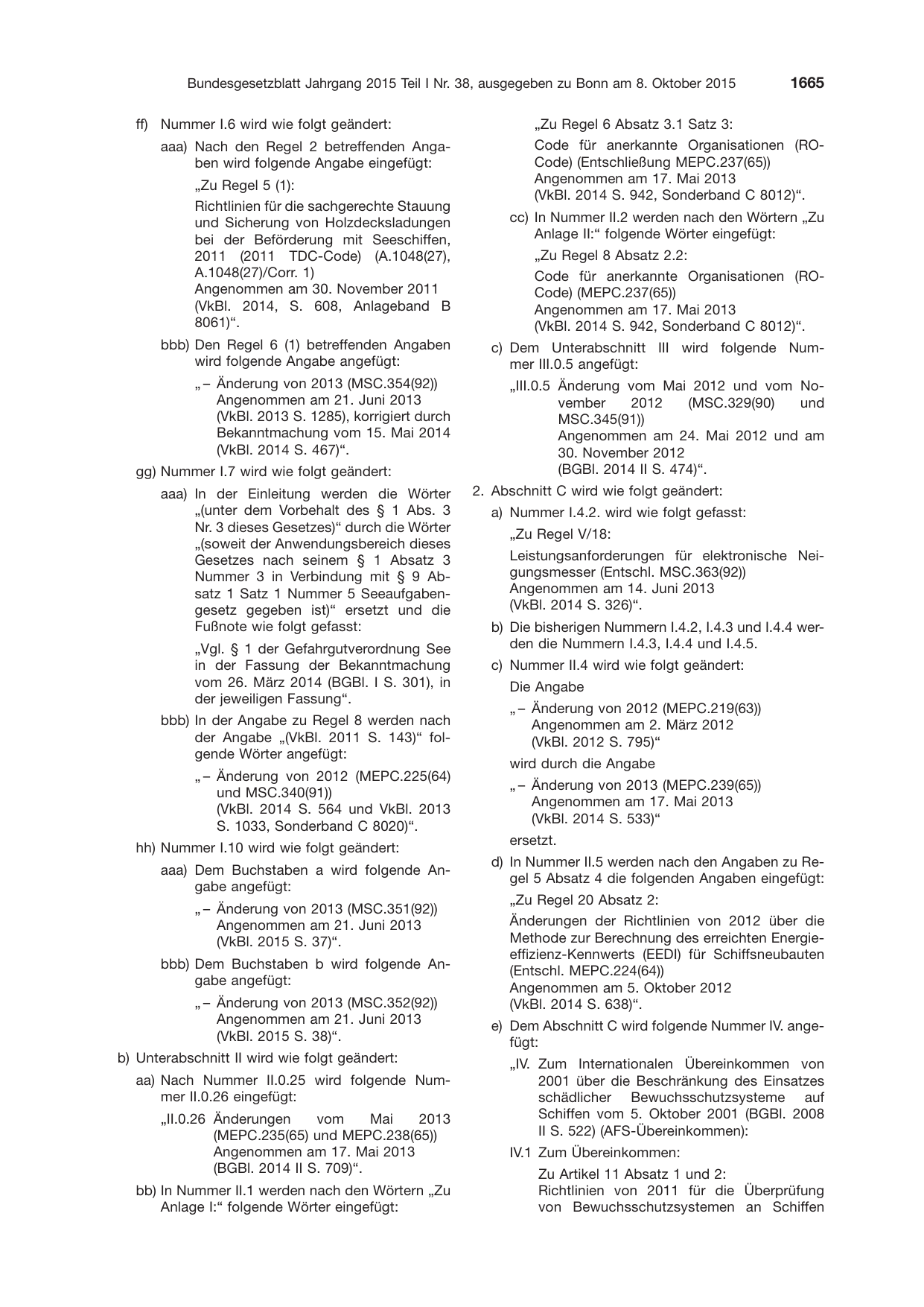 BGBl. 2015, Seite 1665 — Originalseite als Abbildung