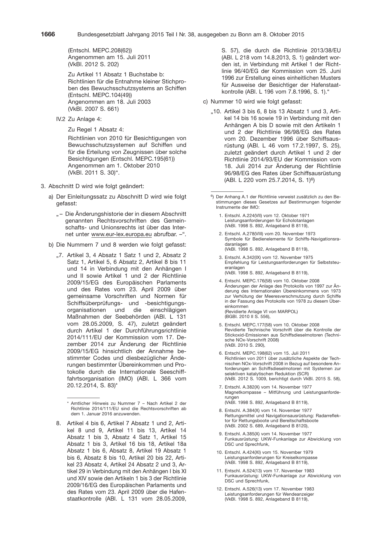 BGBl. 2015, Seite 1666 — Originalseite als Abbildung