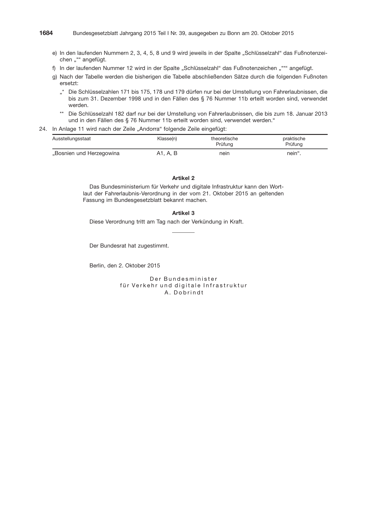 BGBl. 2015, Seite 1684 — Originalseite als Abbildung