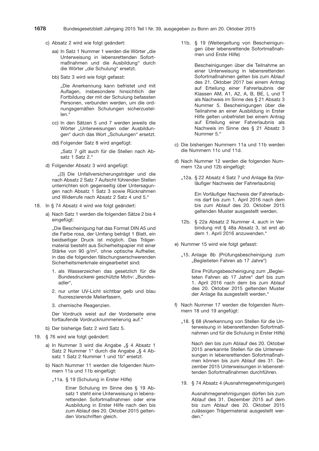 BGBl. 2015, Seite 1678 — Originalseite als Abbildung