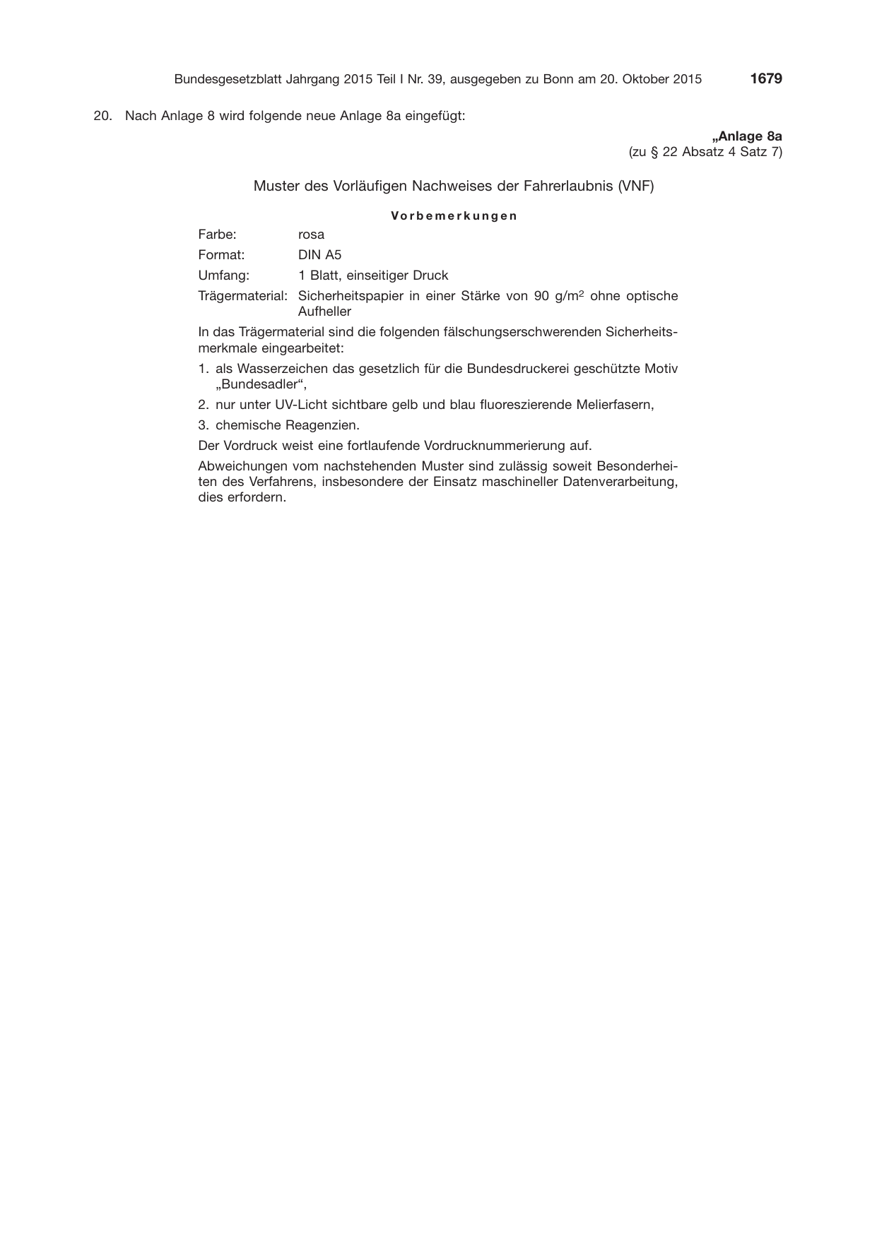 BGBl. 2015, Seite 1679 — Originalseite als Abbildung