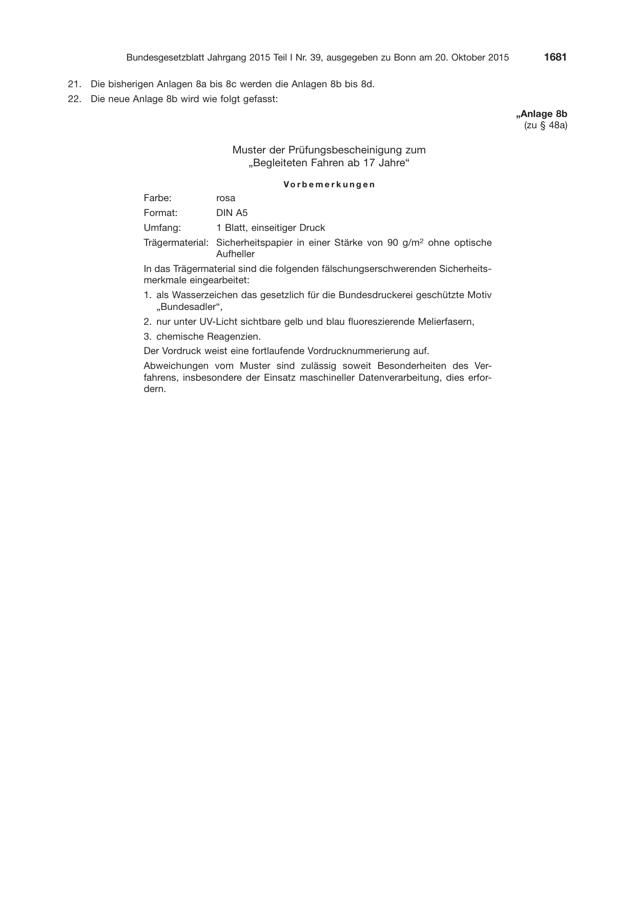 BGBl. 2015, Seite 1681 — Originalseite als Abbildung