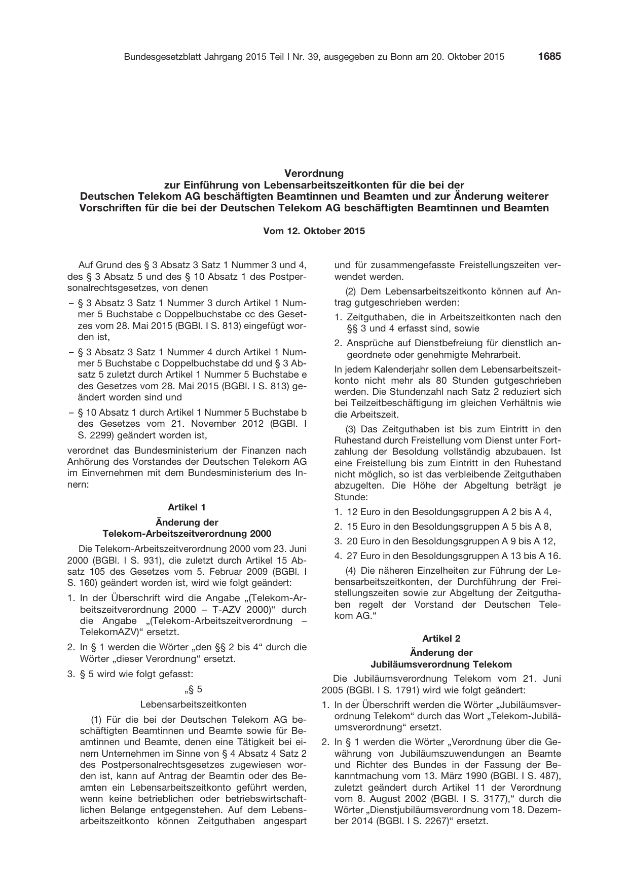 BGBl. 2015, Seite 1685 — Originalseite als Abbildung