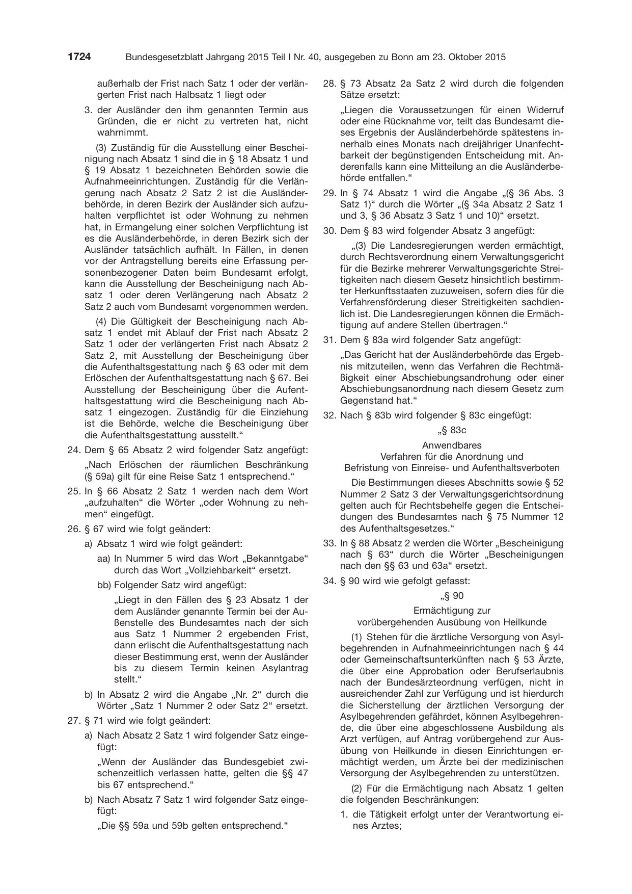 BGBl. 2015, Seite 1724 — Originalseite als Abbildung
