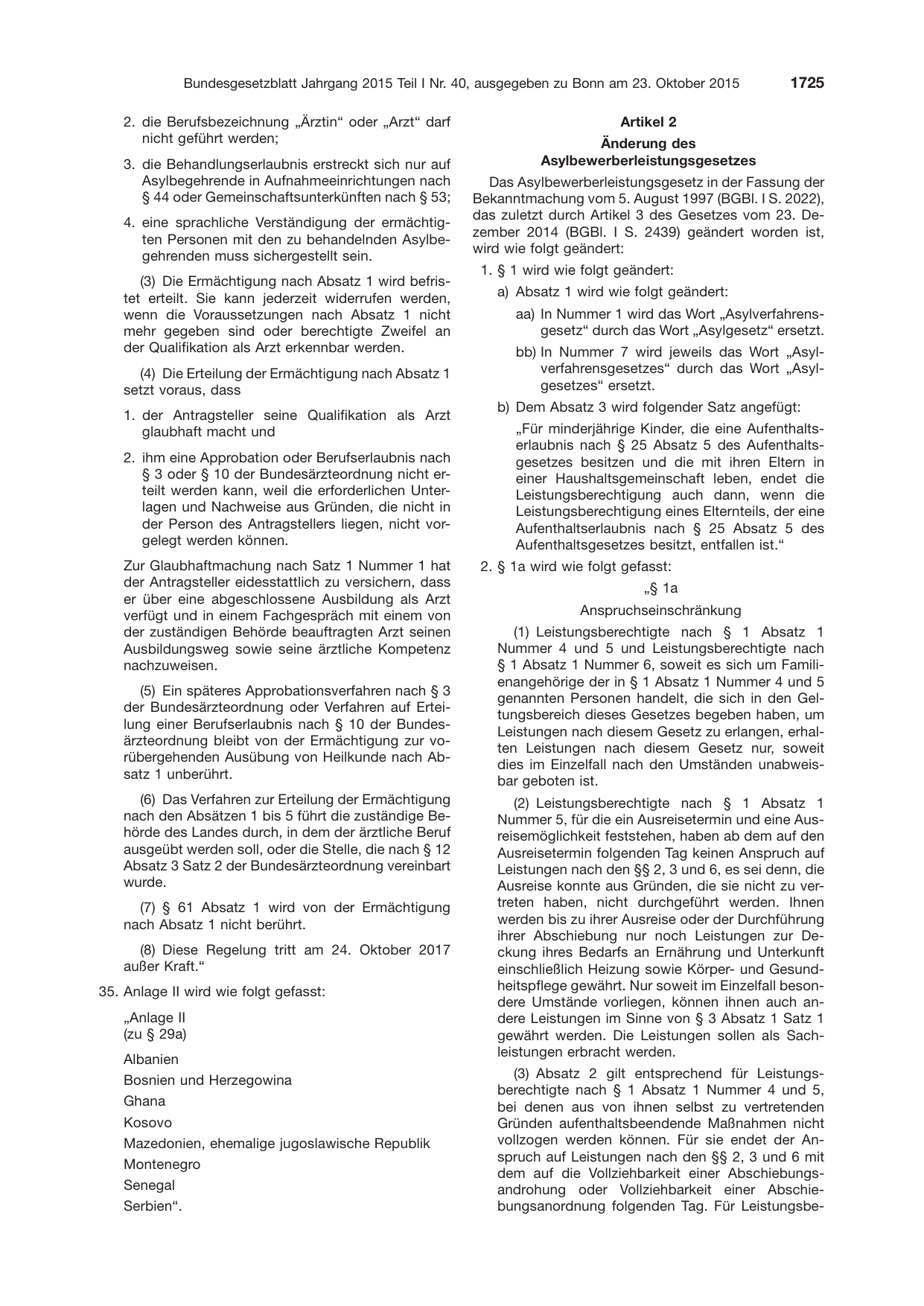 BGBl. 2015, Seite 1725 — Originalseite als Abbildung