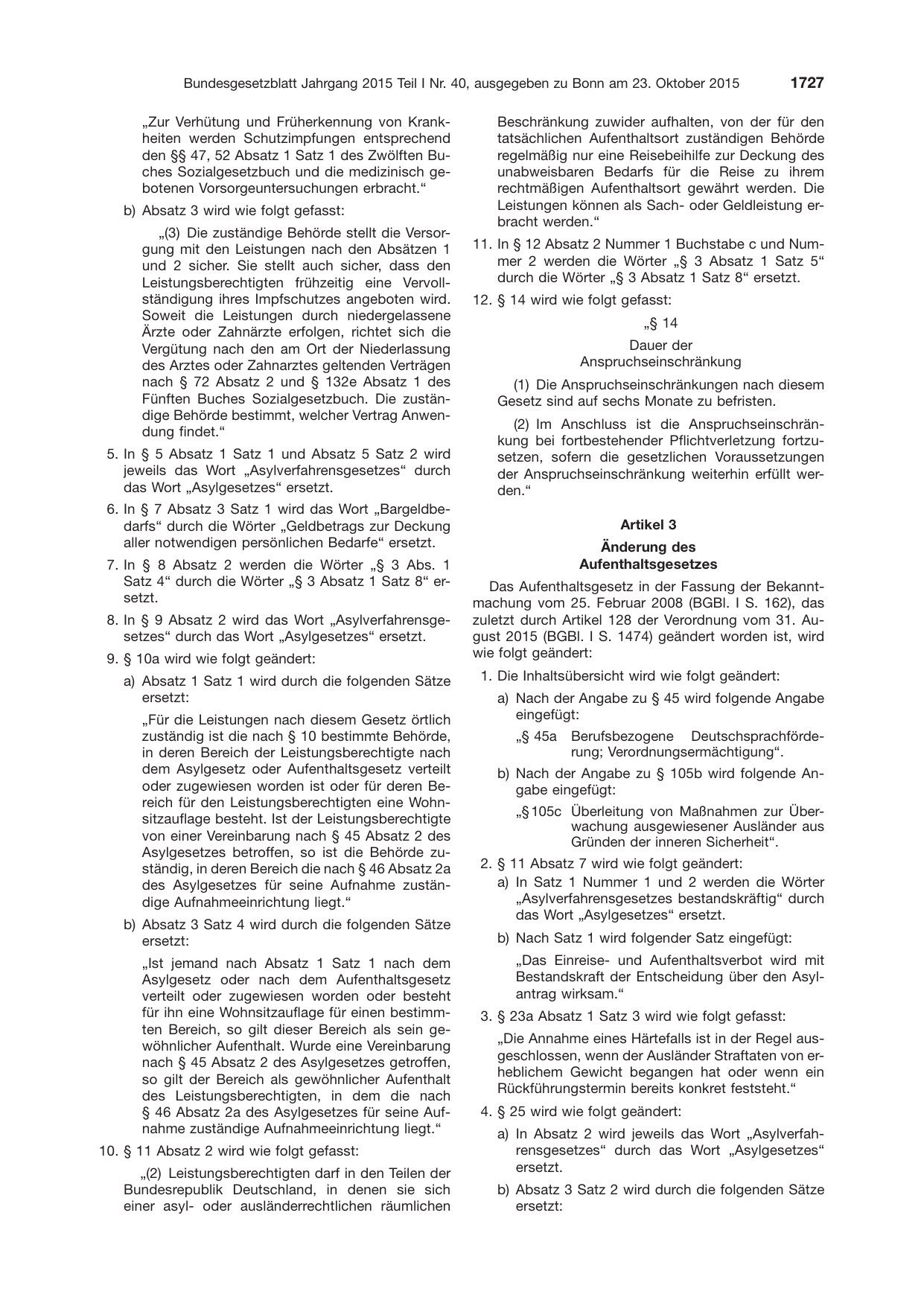 BGBl. 2015, Seite 1727 — Originalseite als Abbildung