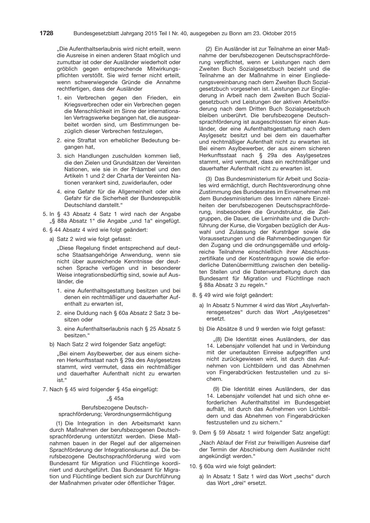 BGBl. 2015, Seite 1728 — Originalseite als Abbildung
