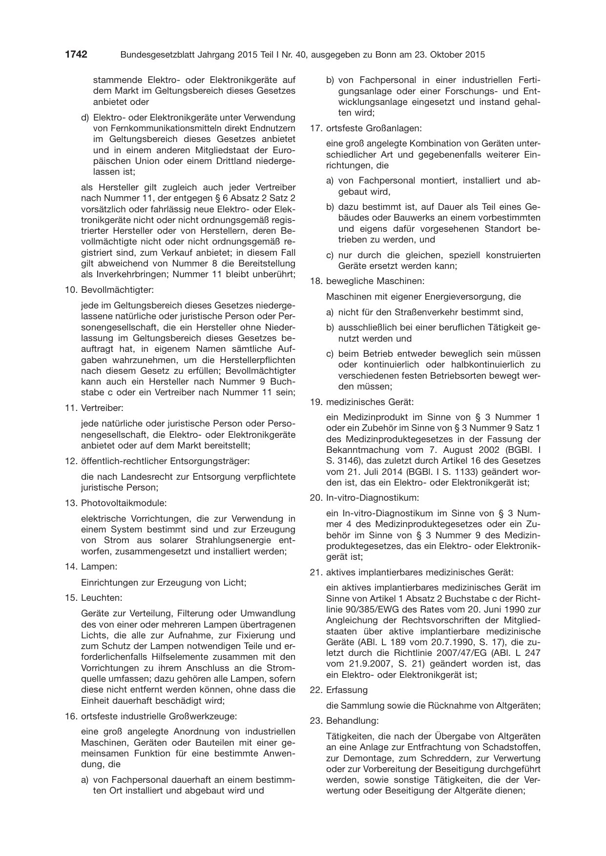 BGBl. 2015, Seite 1742 — Originalseite als Abbildung