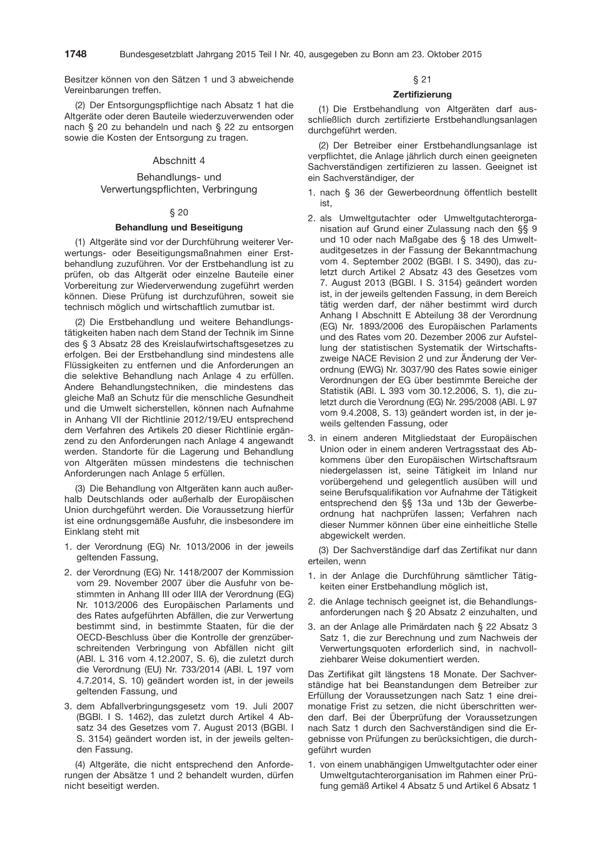 BGBl. 2015, Seite 1748 — Originalseite als Abbildung