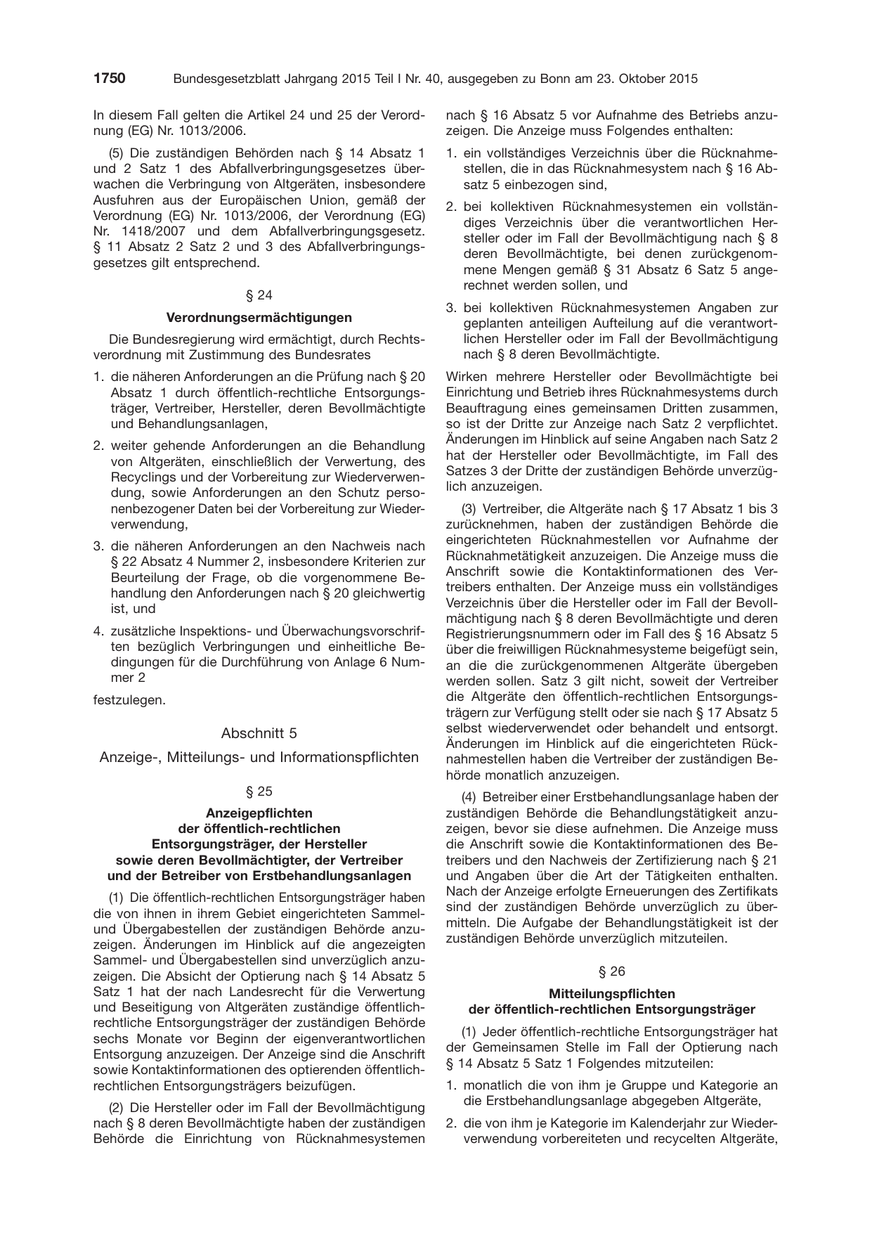 BGBl. 2015, Seite 1750 — Originalseite als Abbildung