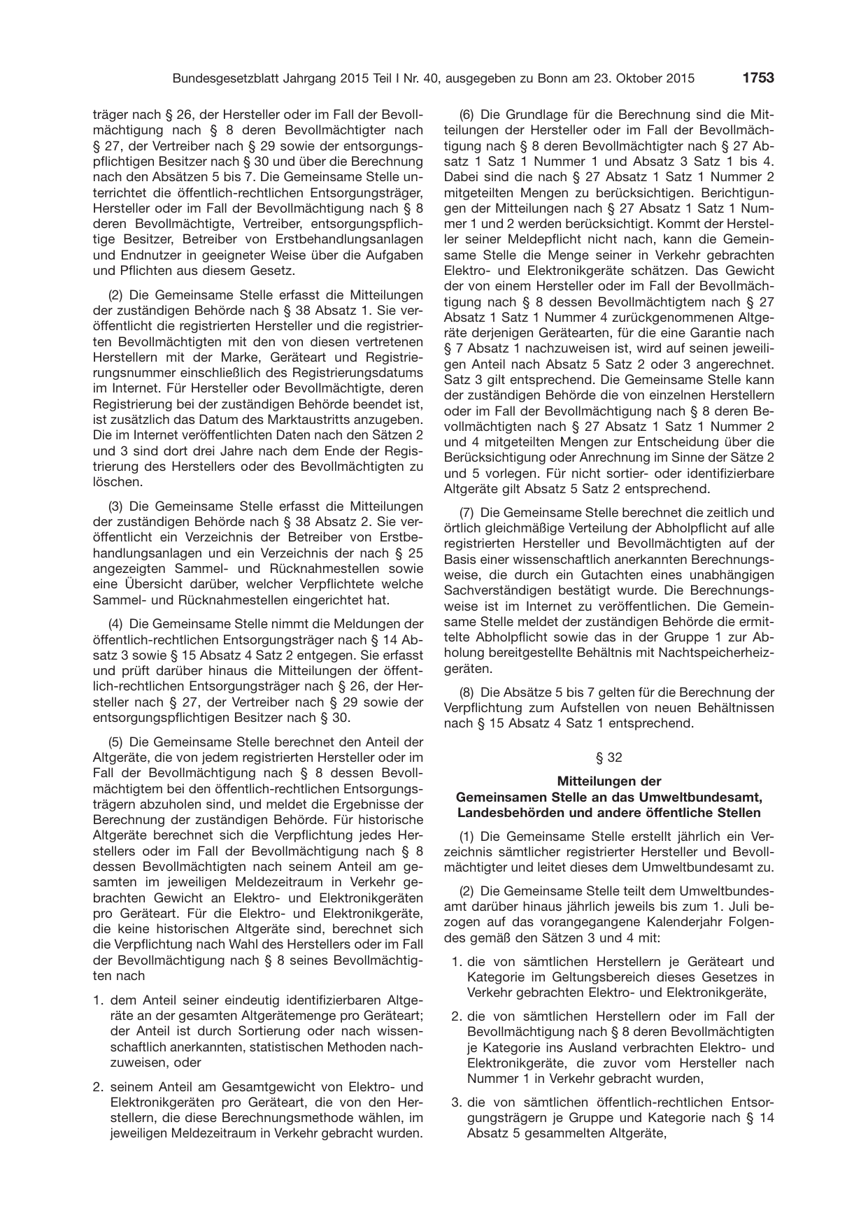 BGBl. 2015, Seite 1753 — Originalseite als Abbildung